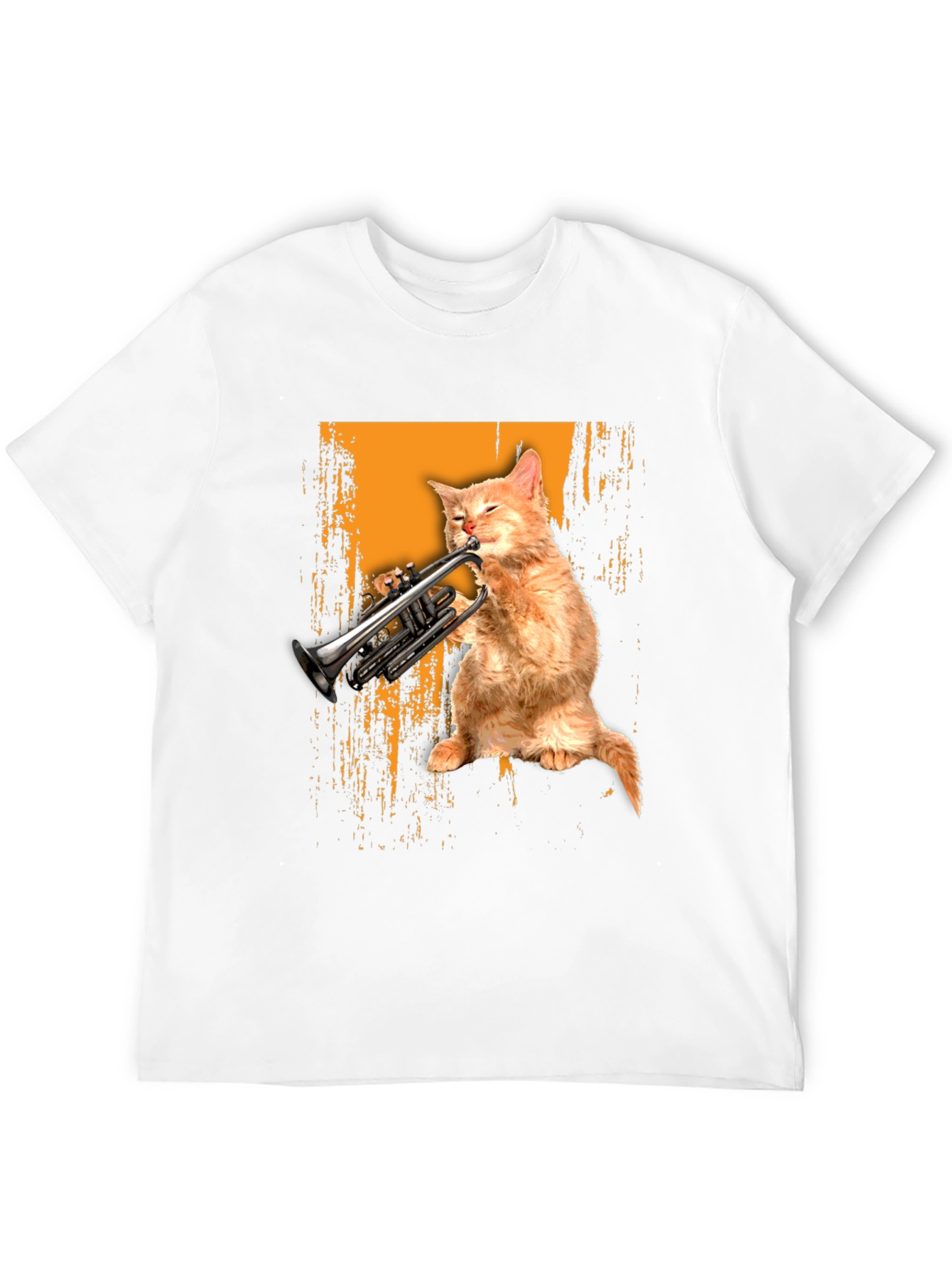 Cat Playing Trumpet Graphic Tee