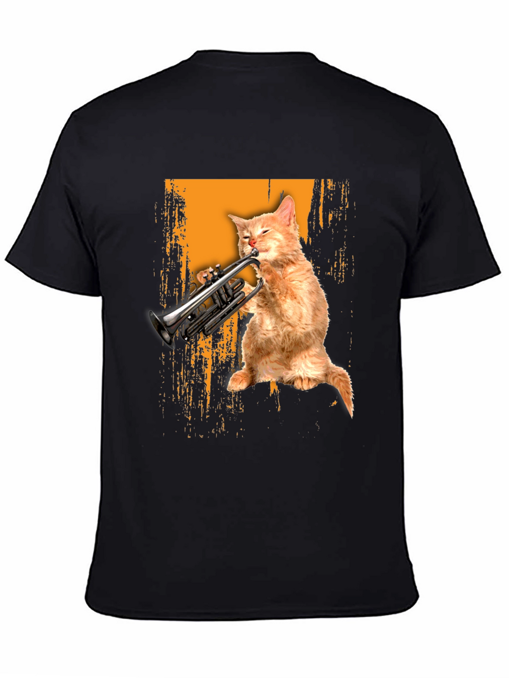Cat Playing Trumpet Graphic Tee