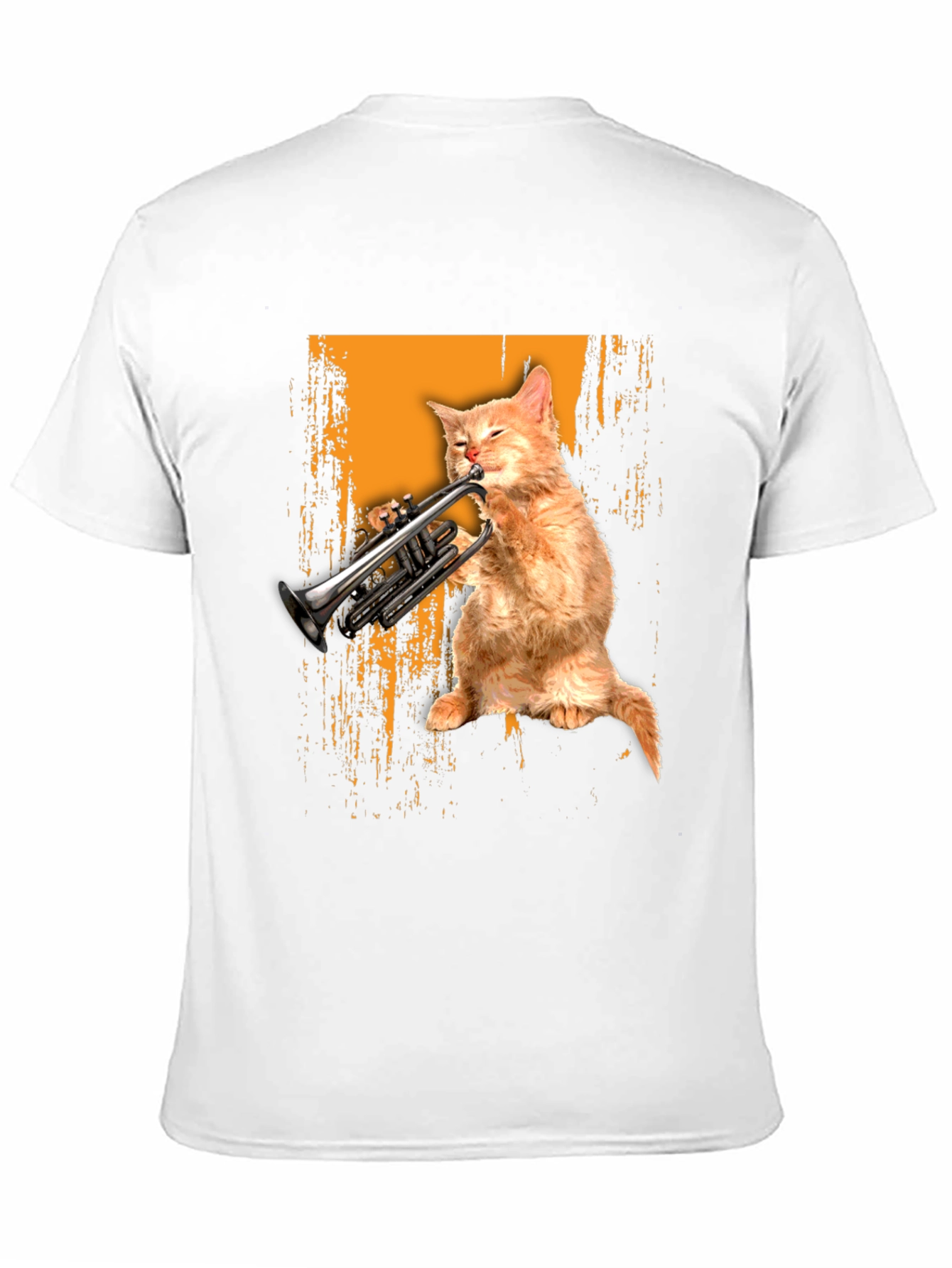 Cat Playing Trumpet Graphic Tee