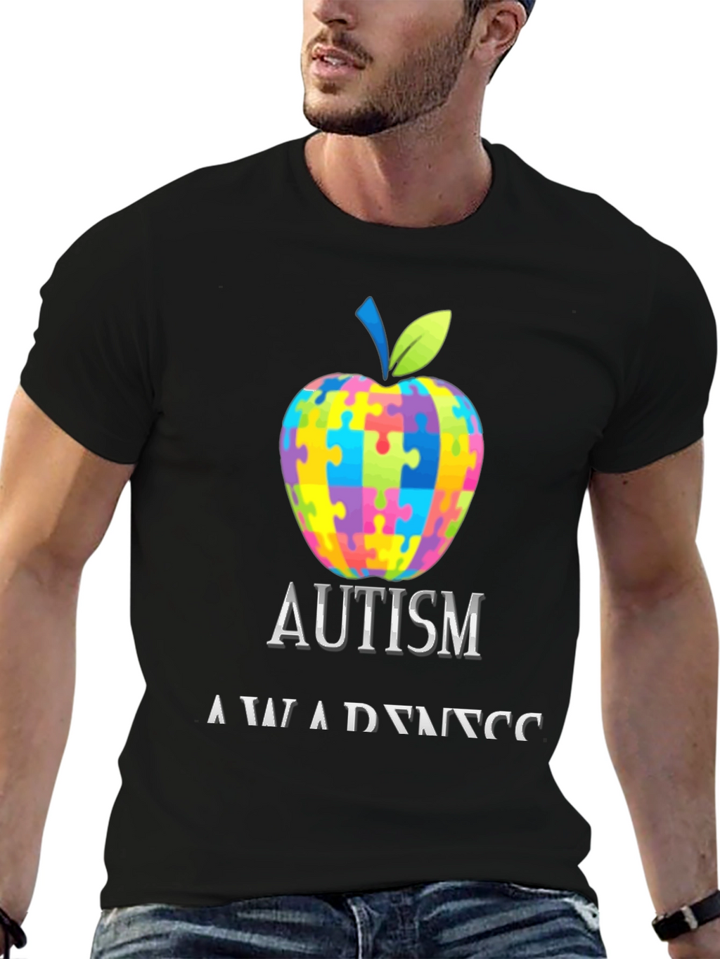 Autism Awareness Puzzle Apple Tee