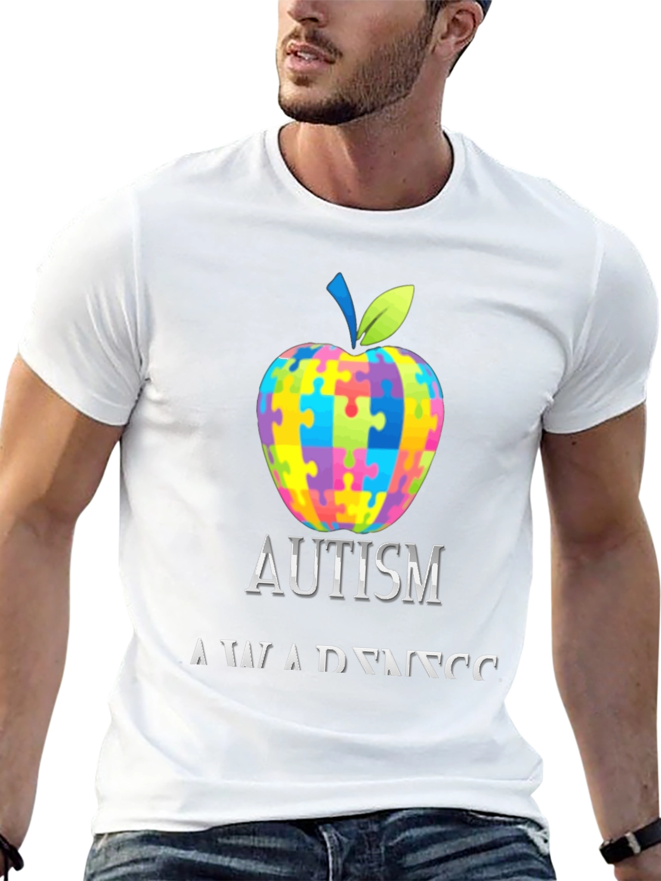 Autism Awareness Puzzle Apple Tee