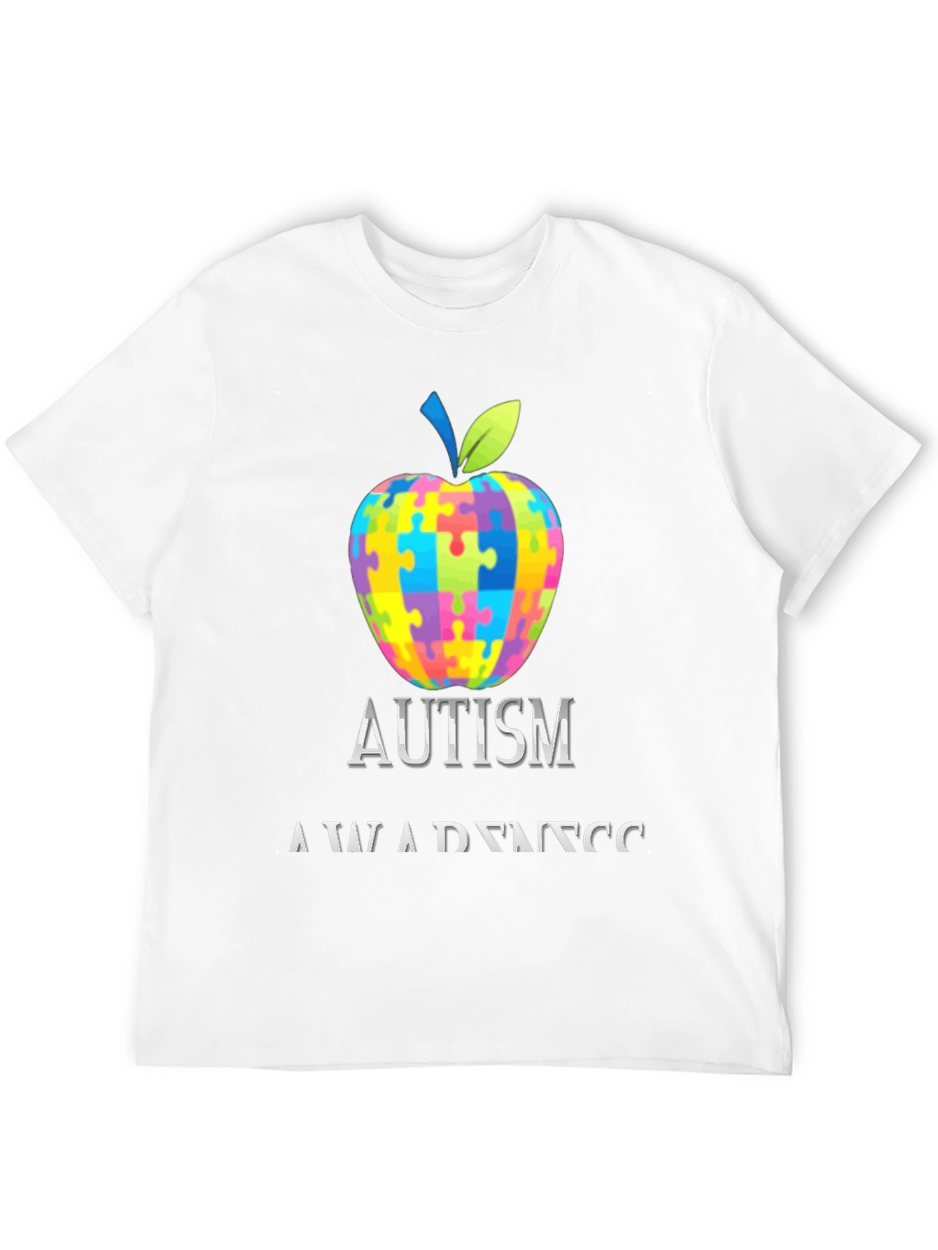 Autism Awareness Puzzle Apple Tee