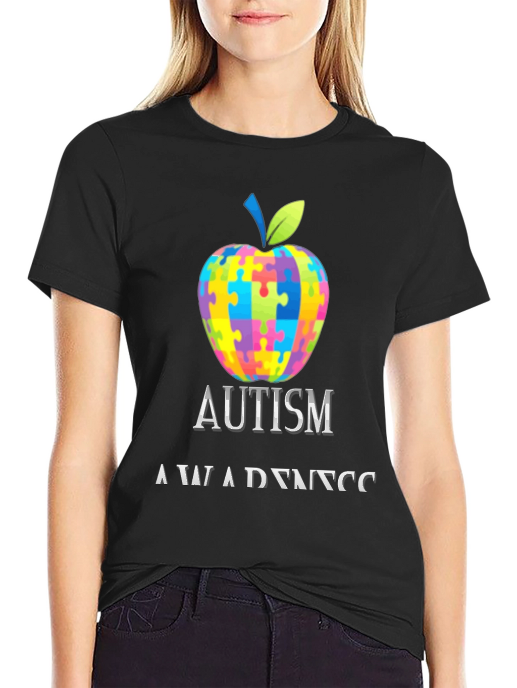 Autism Awareness Puzzle Apple Tee