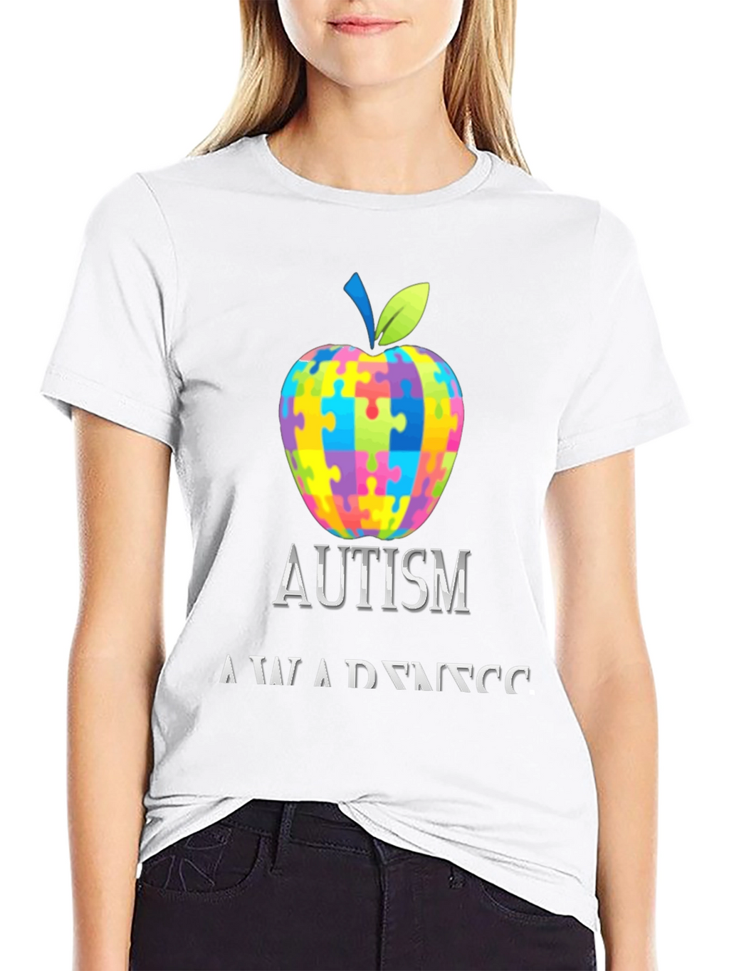 Autism Awareness Puzzle Apple Tee