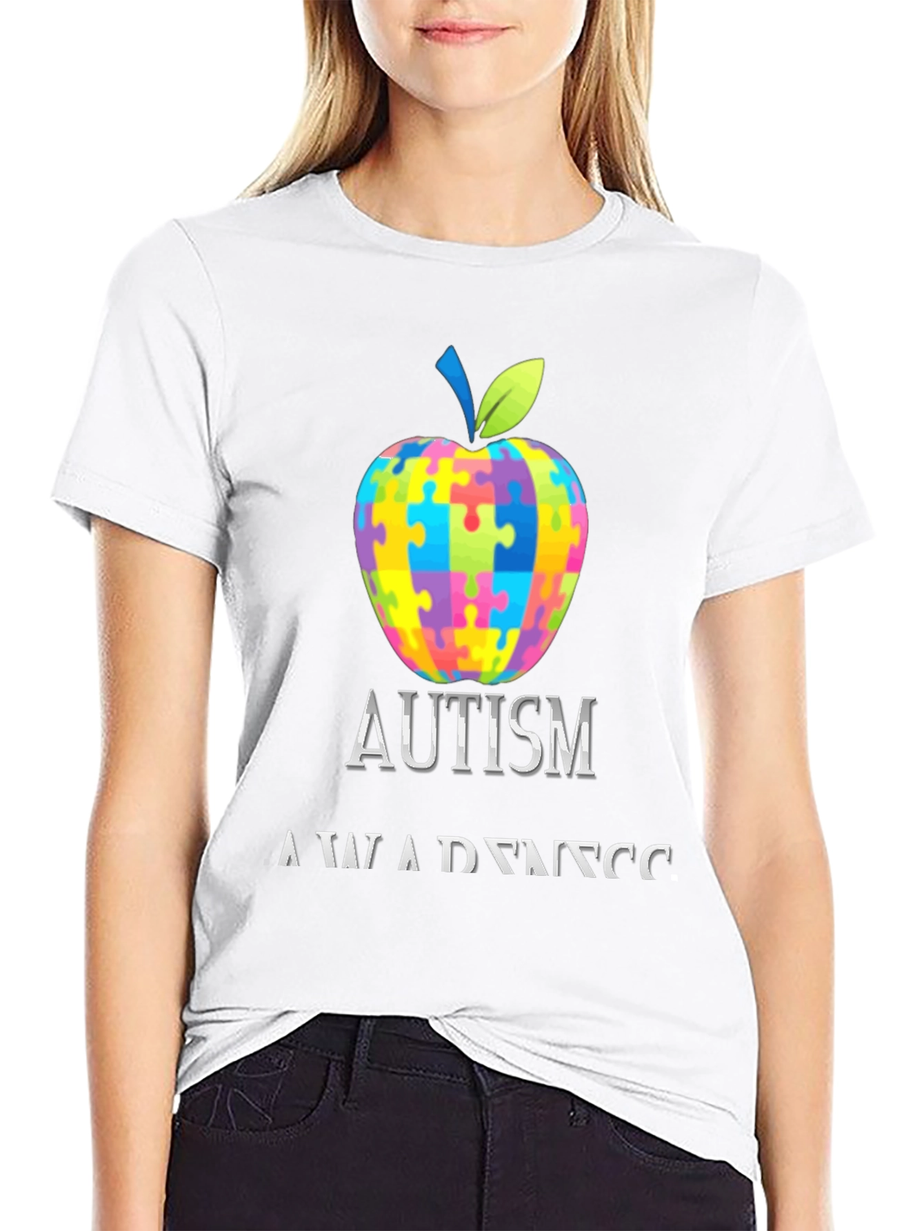 Autism Awareness Puzzle Apple Tee
