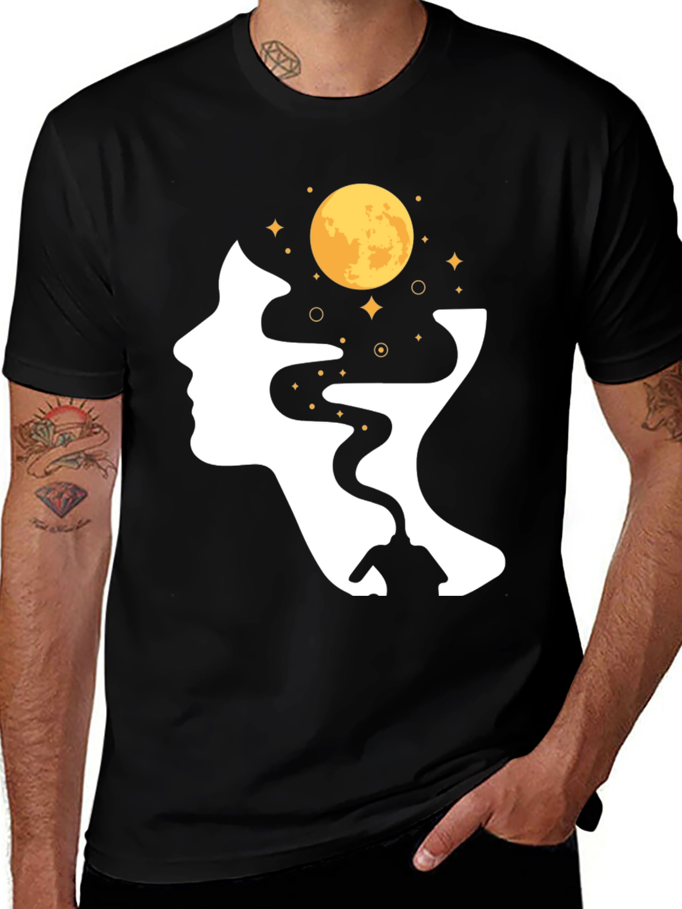Moon Mind Graphic Tee - Unisex Black T-Shirt