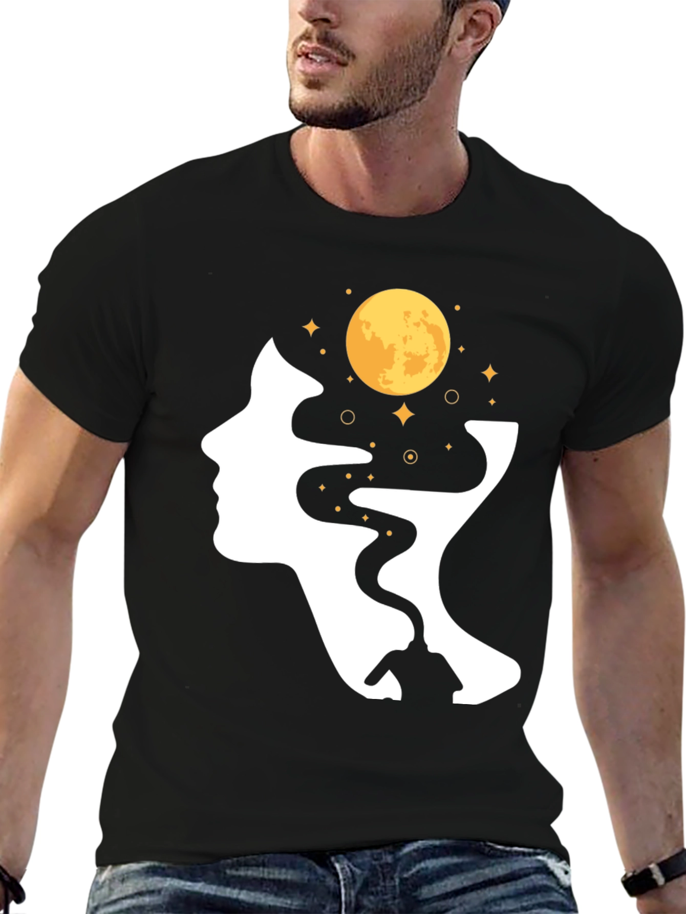 Moon Mind Graphic Tee - Unisex Black T-Shirt