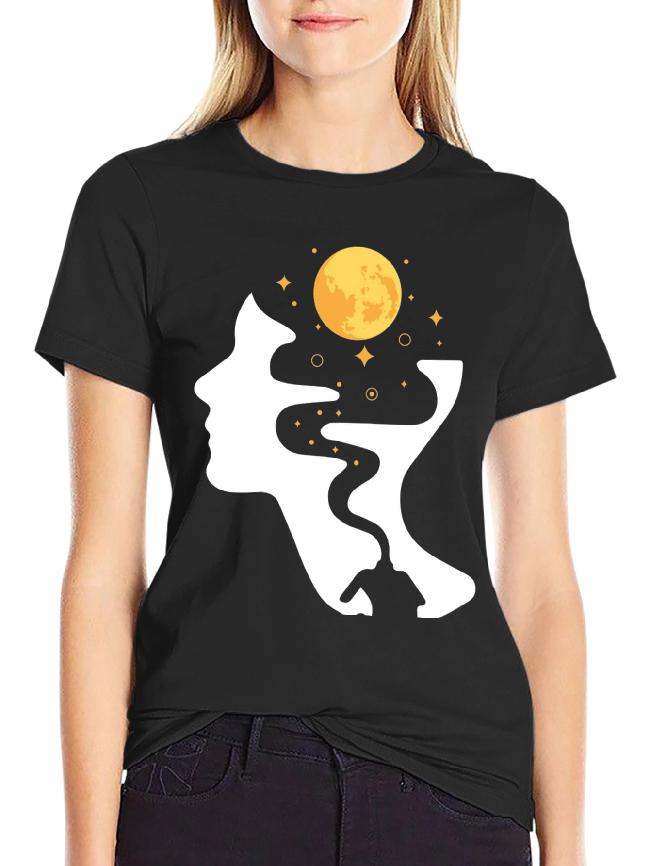 Moon Mind Graphic Tee - Unisex Black T-Shirt
