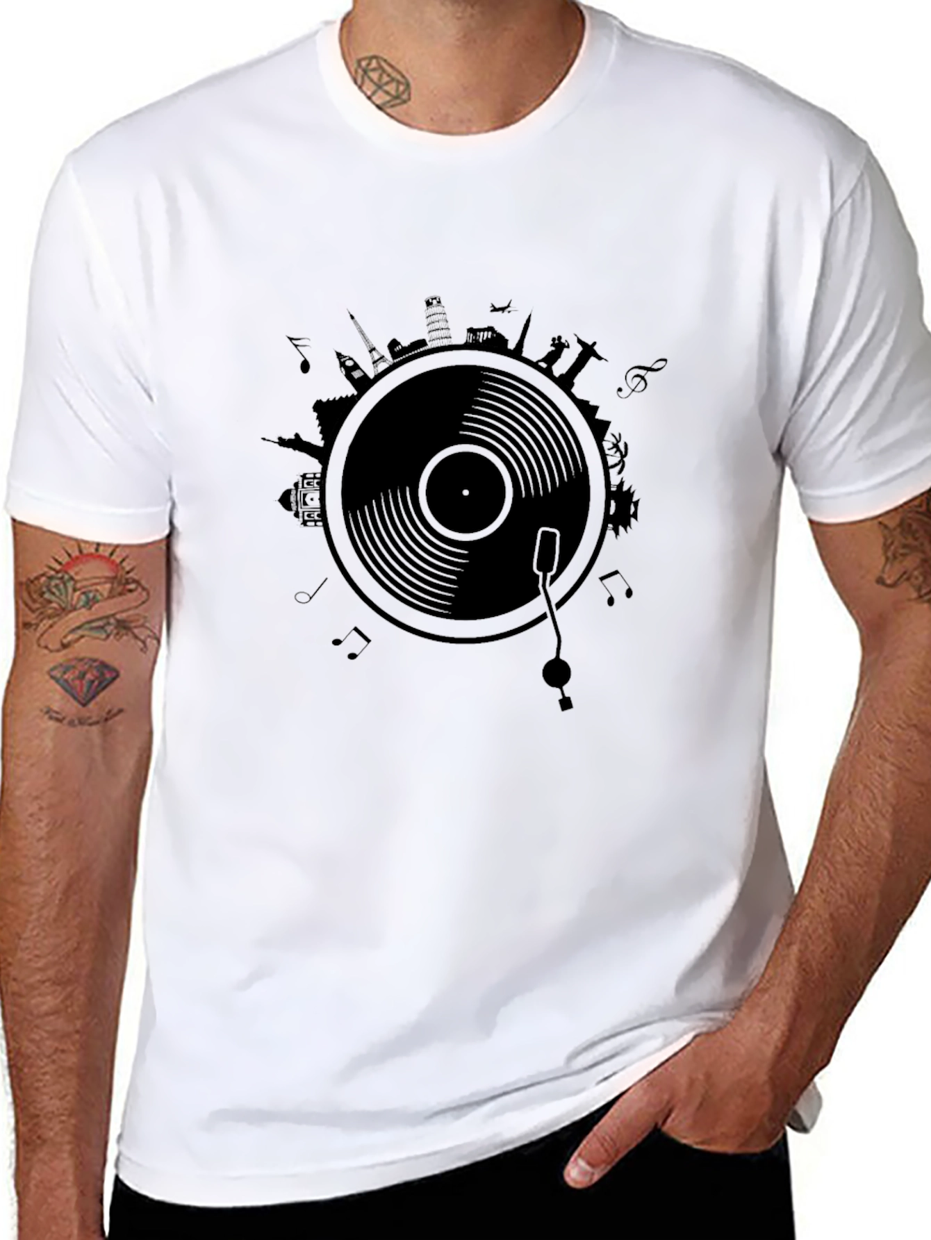 World Tour Vinyl Record Graphic Tee