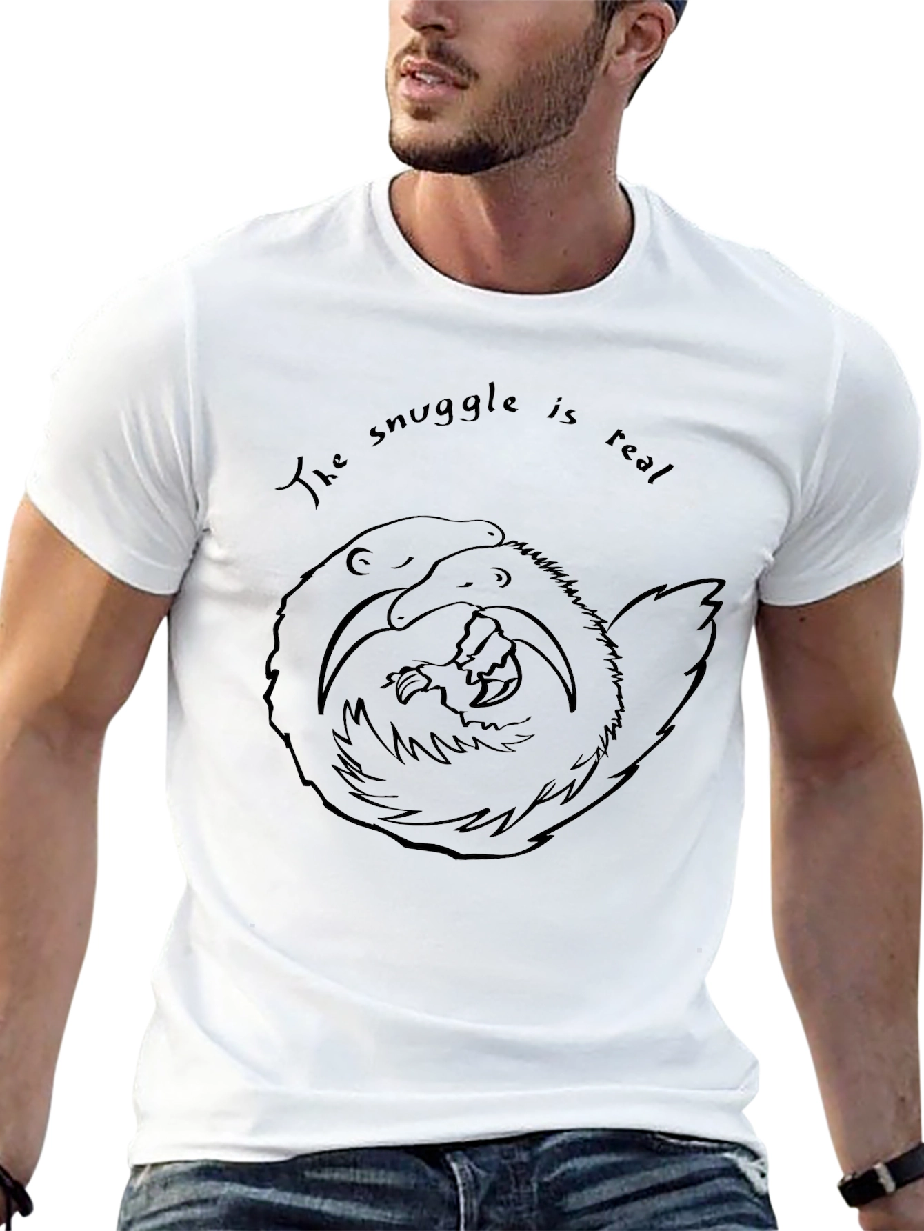 The Snuggle is Real Black Graphic Tee