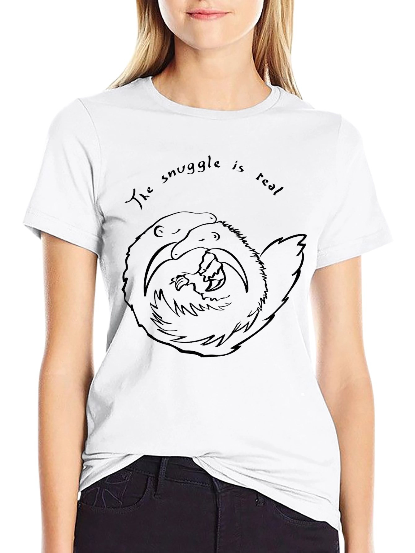 The Snuggle is Real Black Graphic Tee