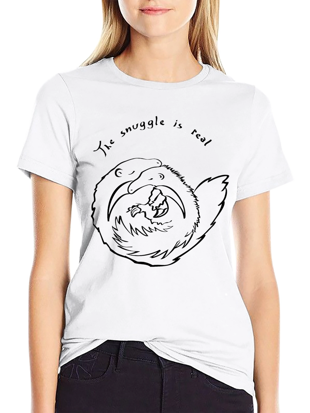 The Snuggle is Real Black Graphic Tee