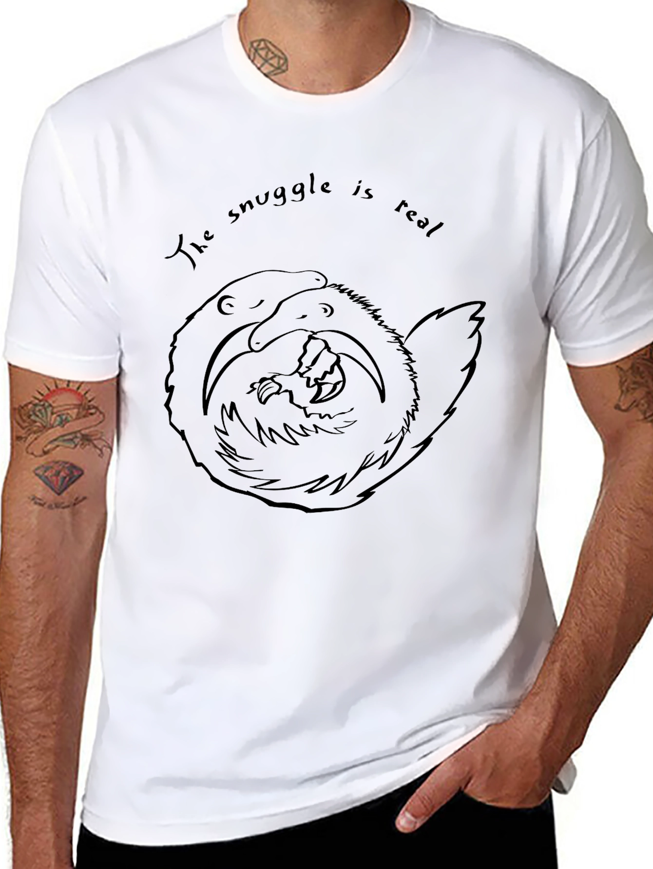 The Snuggle is Real Black Graphic Tee