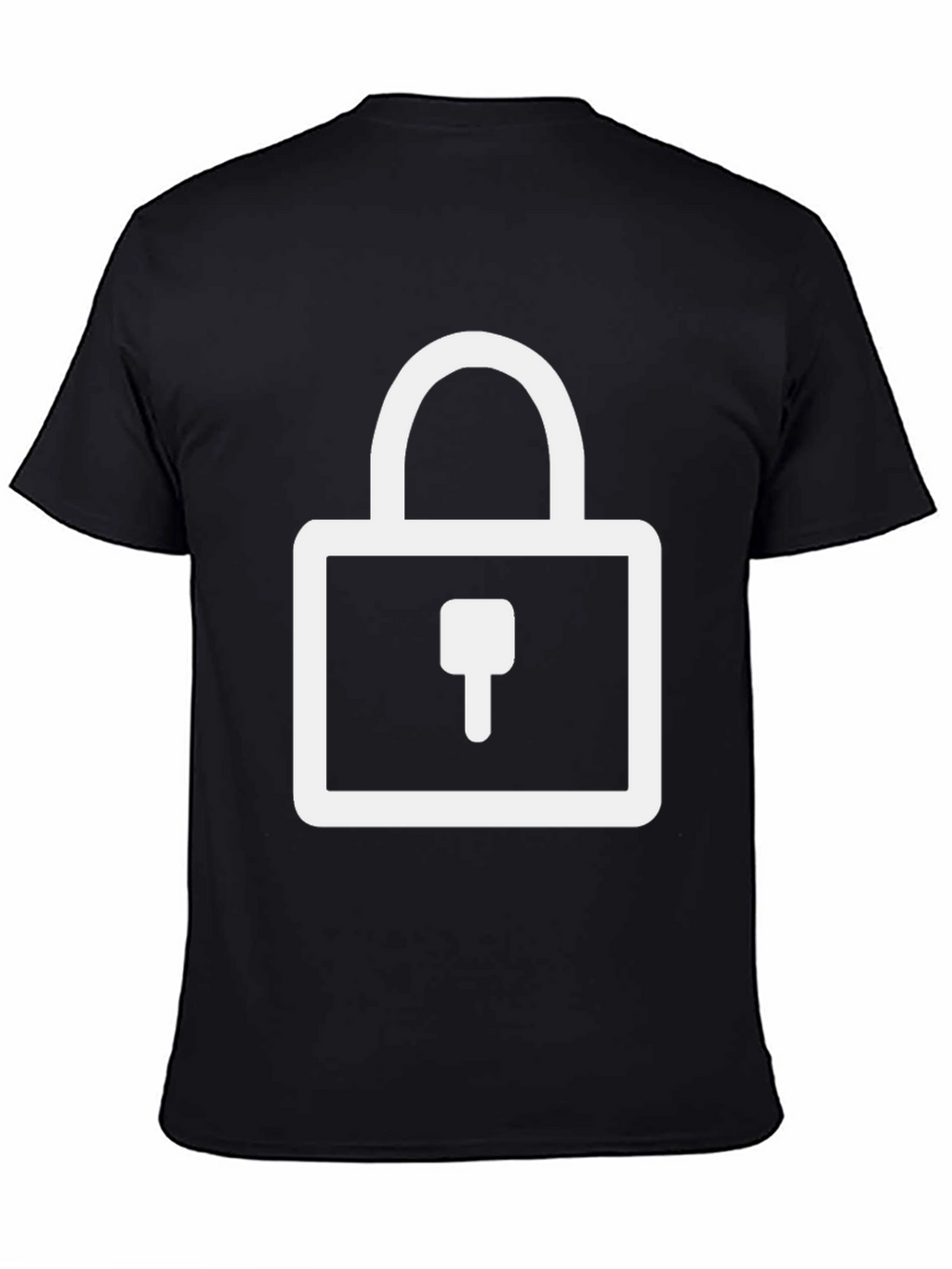 Modern Black T-Shirt with Padlock Graphic