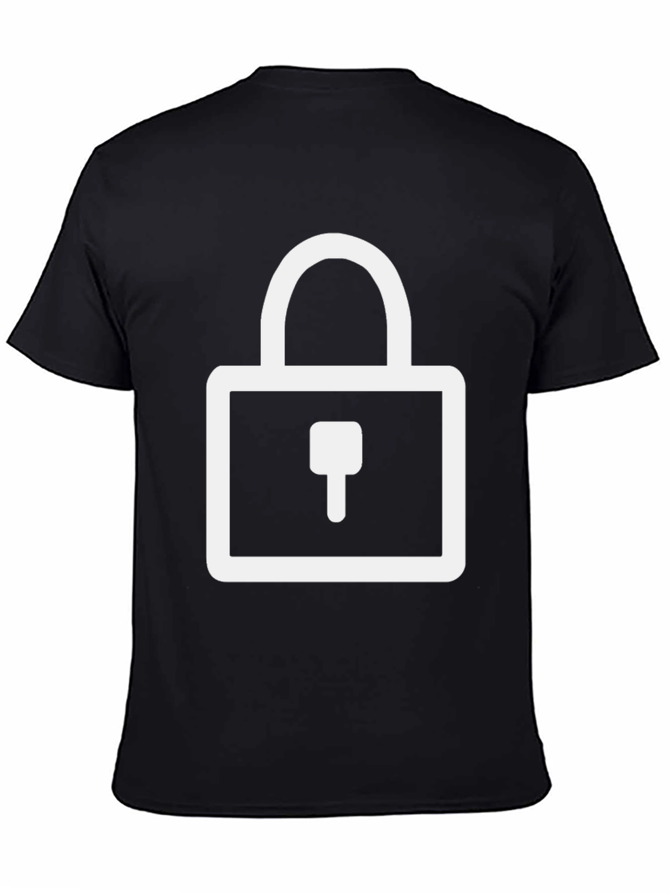 Modern Black T-Shirt with Padlock Graphic