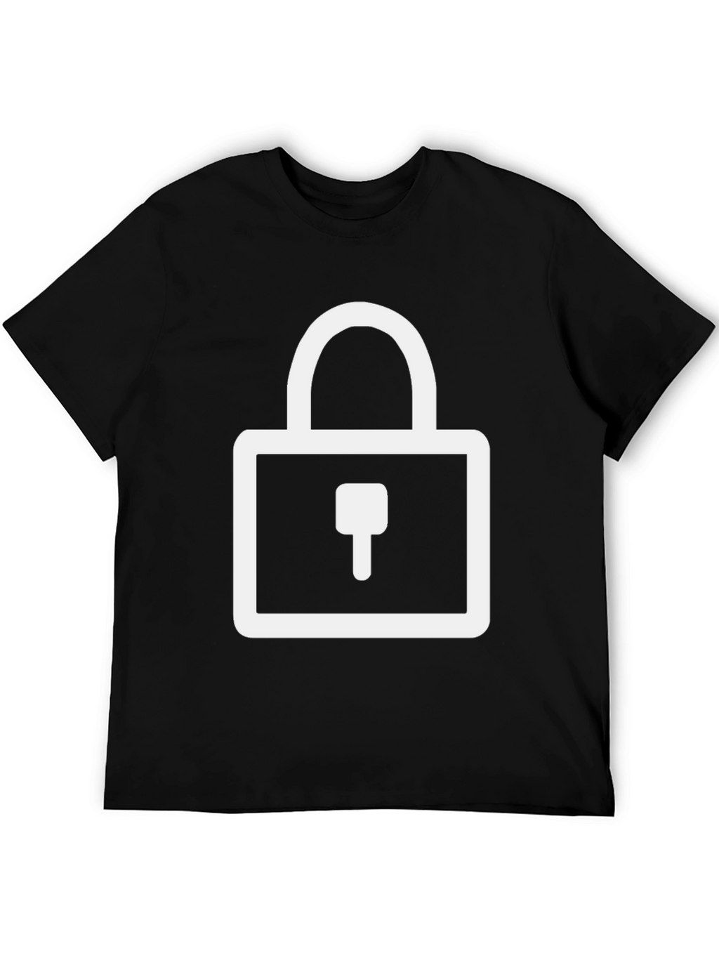 Modern Black T-Shirt with Padlock Graphic