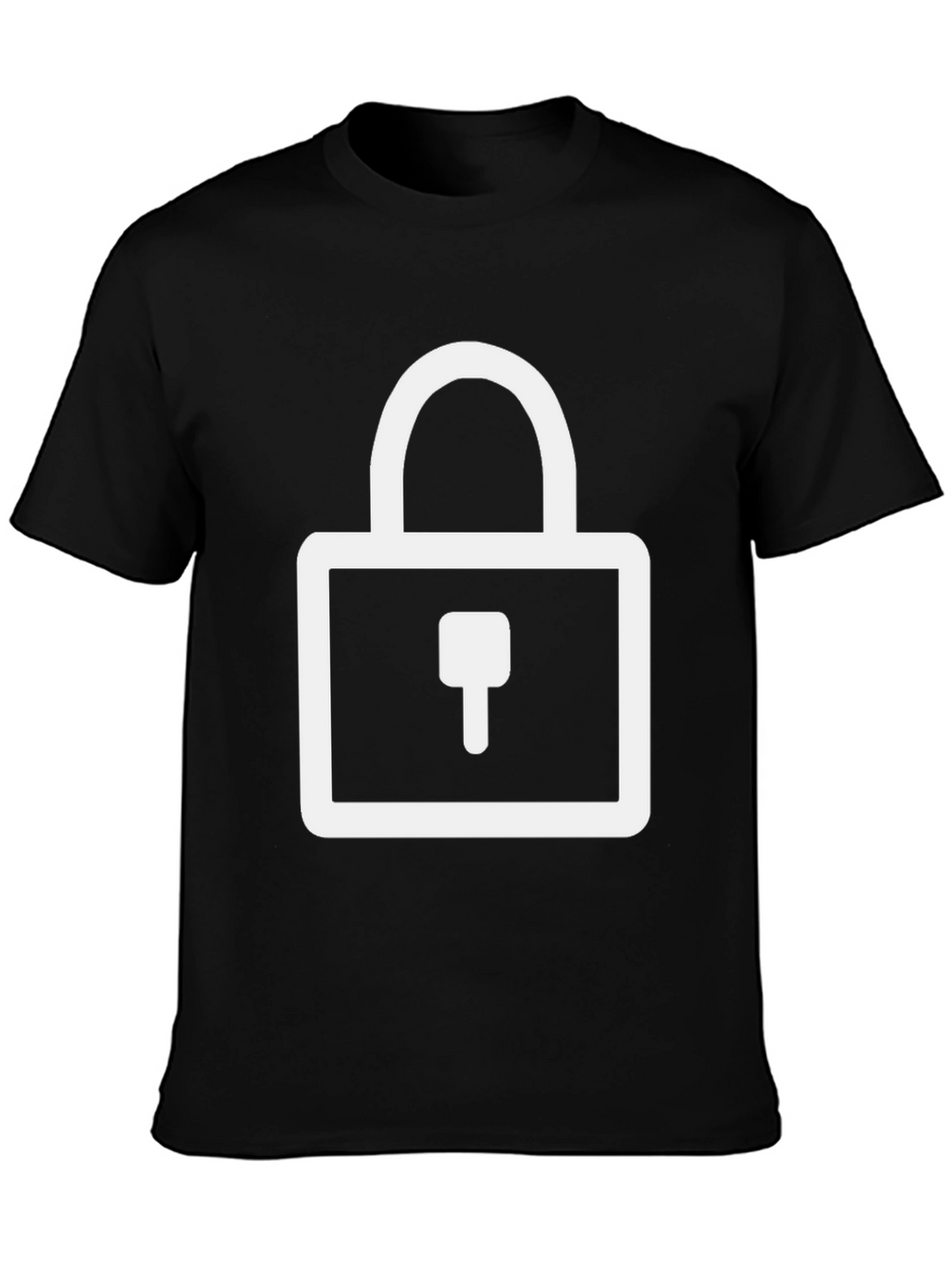 Modern Black T-Shirt with Padlock Graphic