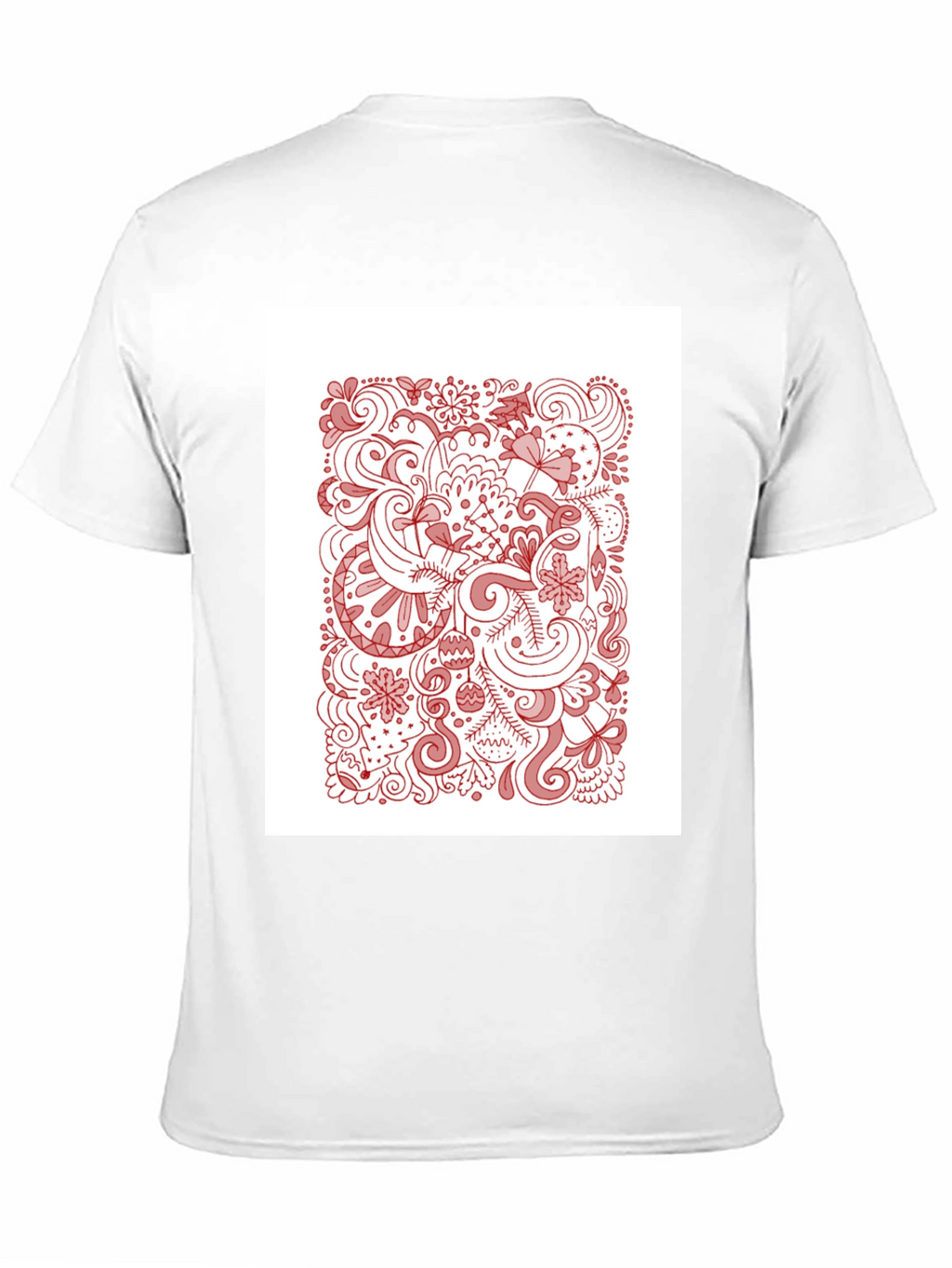 Black T-Shirt with Holiday Doodle Design