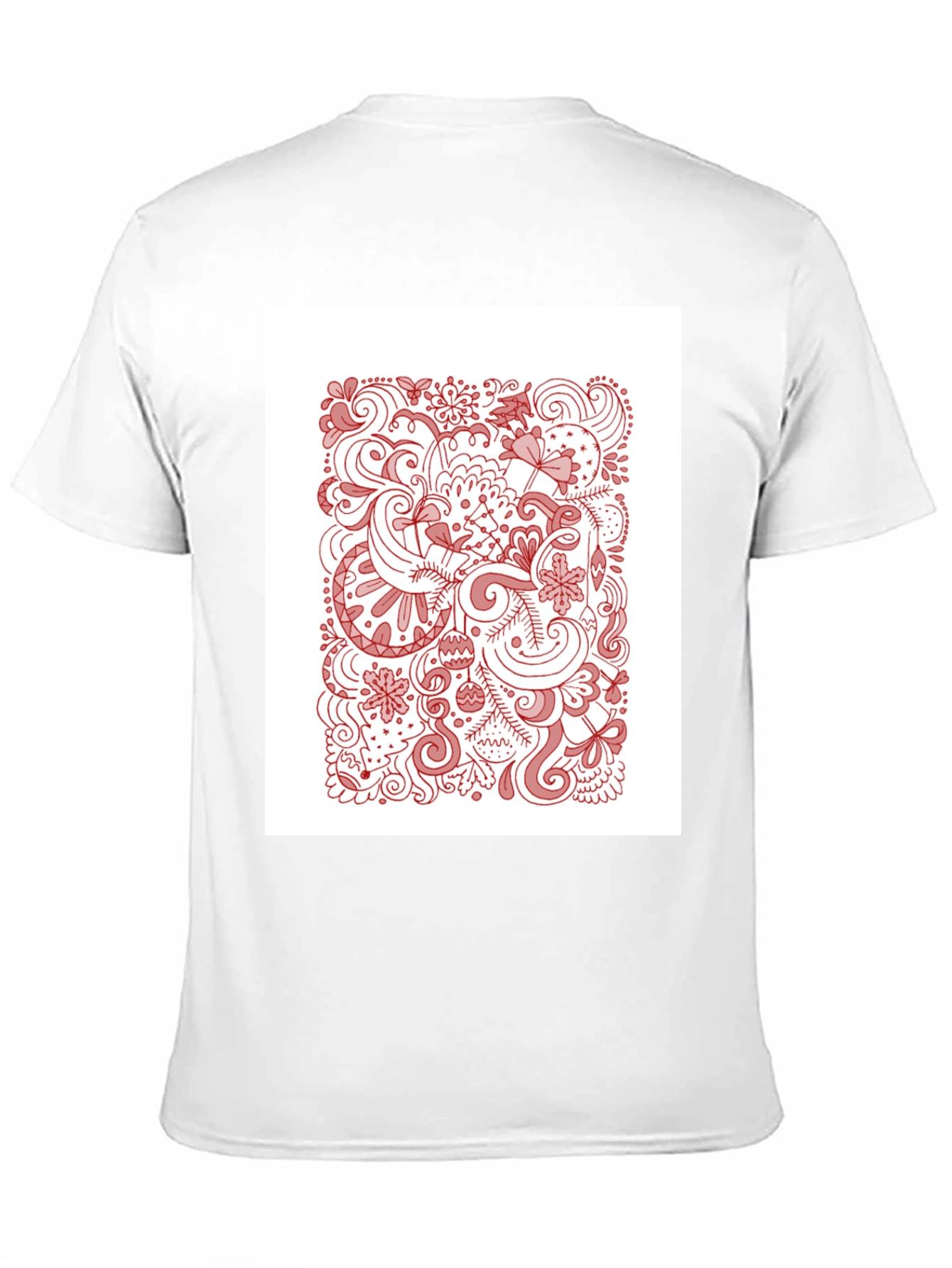 Black T-Shirt with Holiday Doodle Design