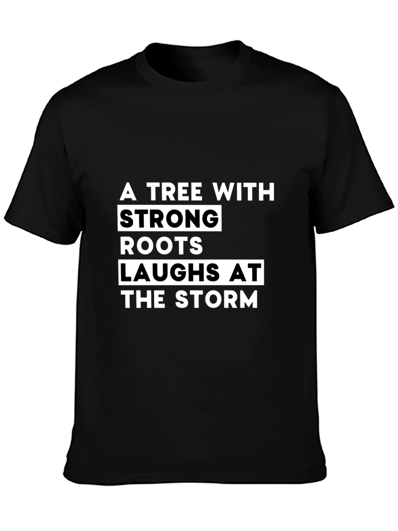 Strong Roots Tree Graphic Tee - Unisex Black T-Shirt