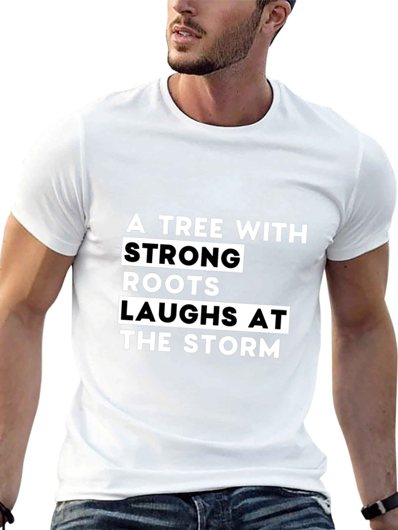 Strong Roots Tree Graphic Tee - Unisex Black T-Shirt