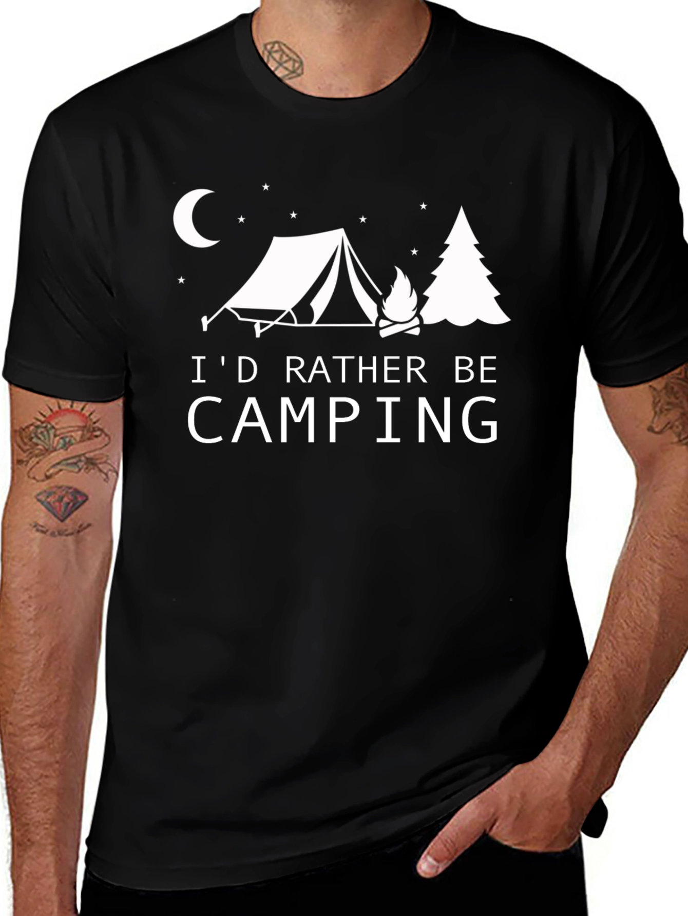 Camping Graphic T-Shirt: Id Rather Be Camping