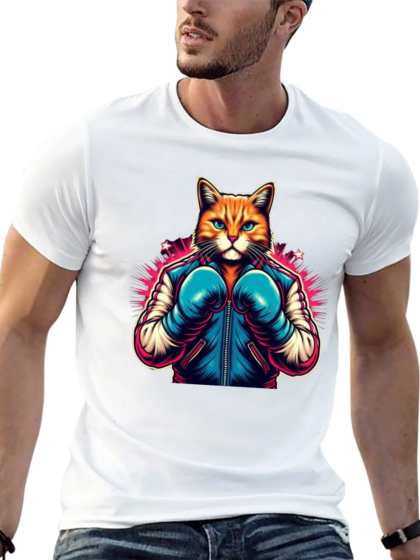 Boxer Cat Graphic Tee - Black T-Shirt