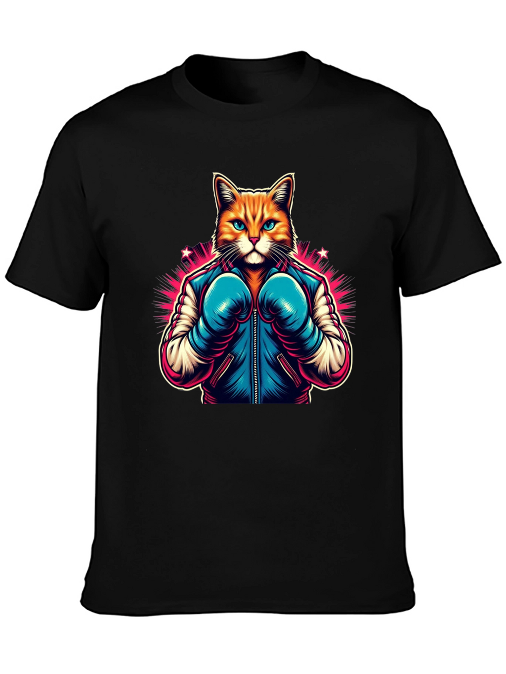 Boxer Cat Graphic Tee - Black T-Shirt