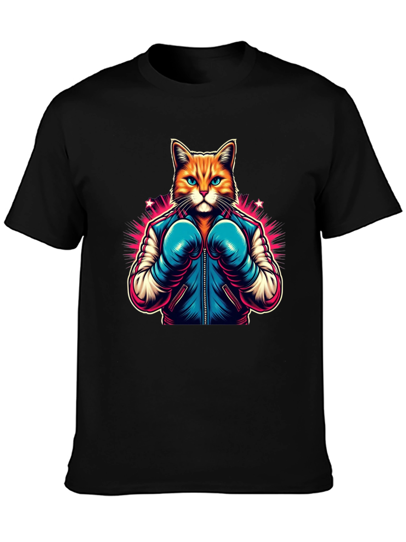Boxer Cat Graphic Tee - Black T-Shirt