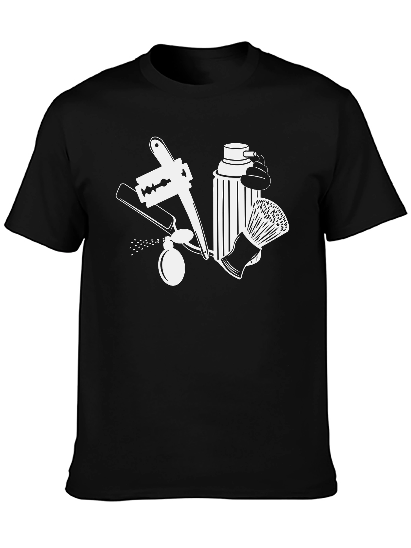 Barber Tools Graphic Tee - Classic Black Cotton T-Shirt