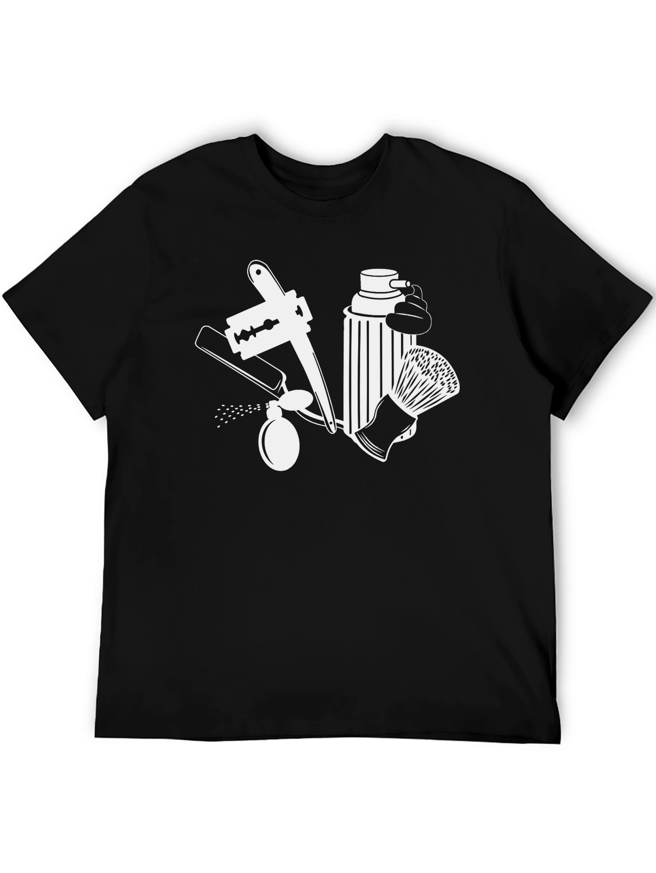 Barber Tools Graphic Tee - Classic Black Cotton T-Shirt