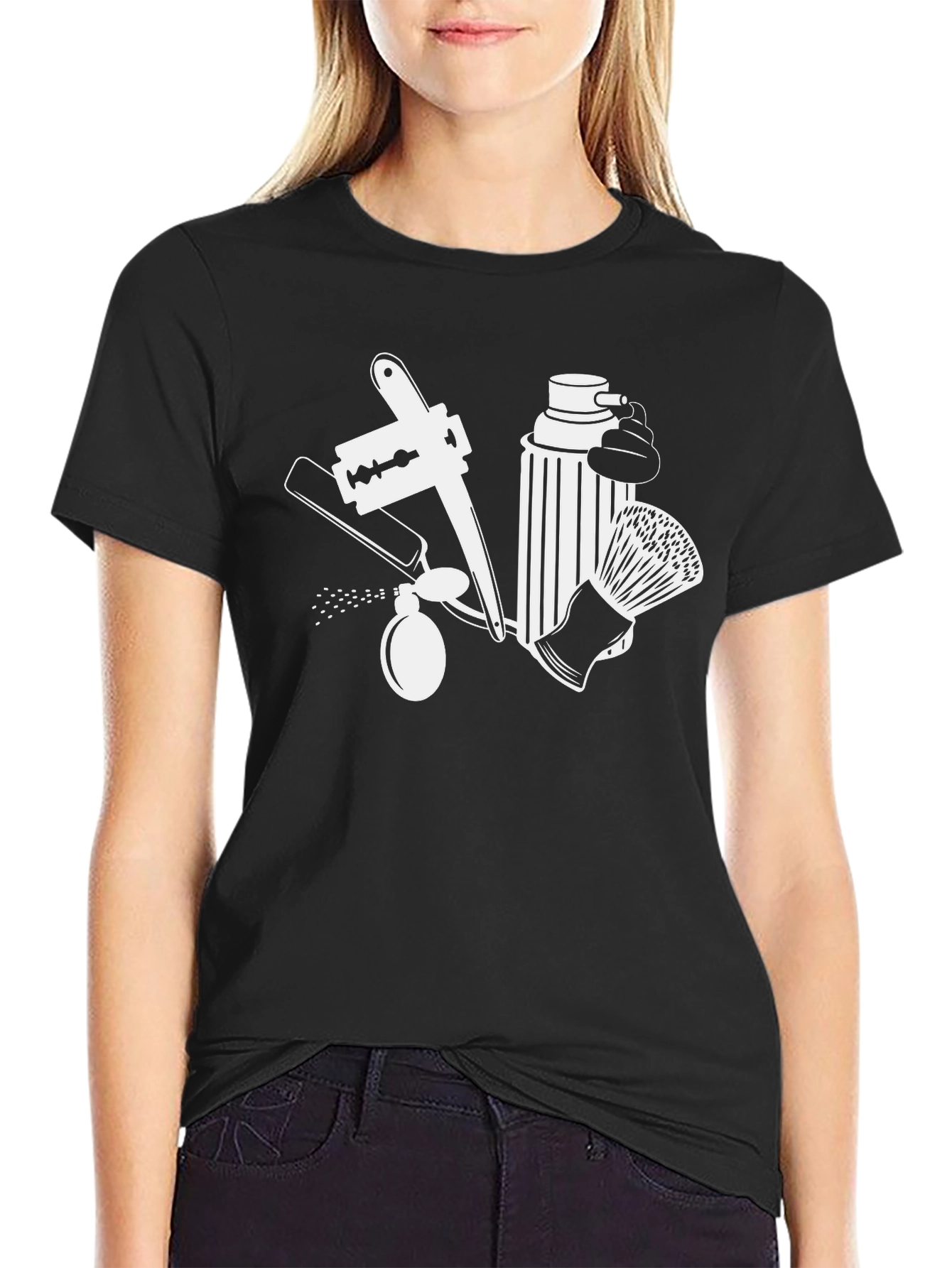 Barber Tools Graphic Tee - Classic Black Cotton T-Shirt