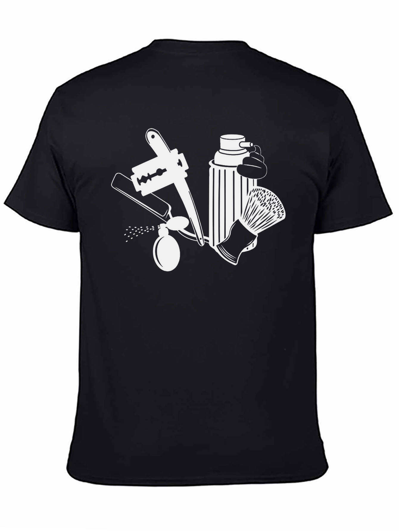 Barber Tools Graphic Tee - Classic Black Cotton T-Shirt
