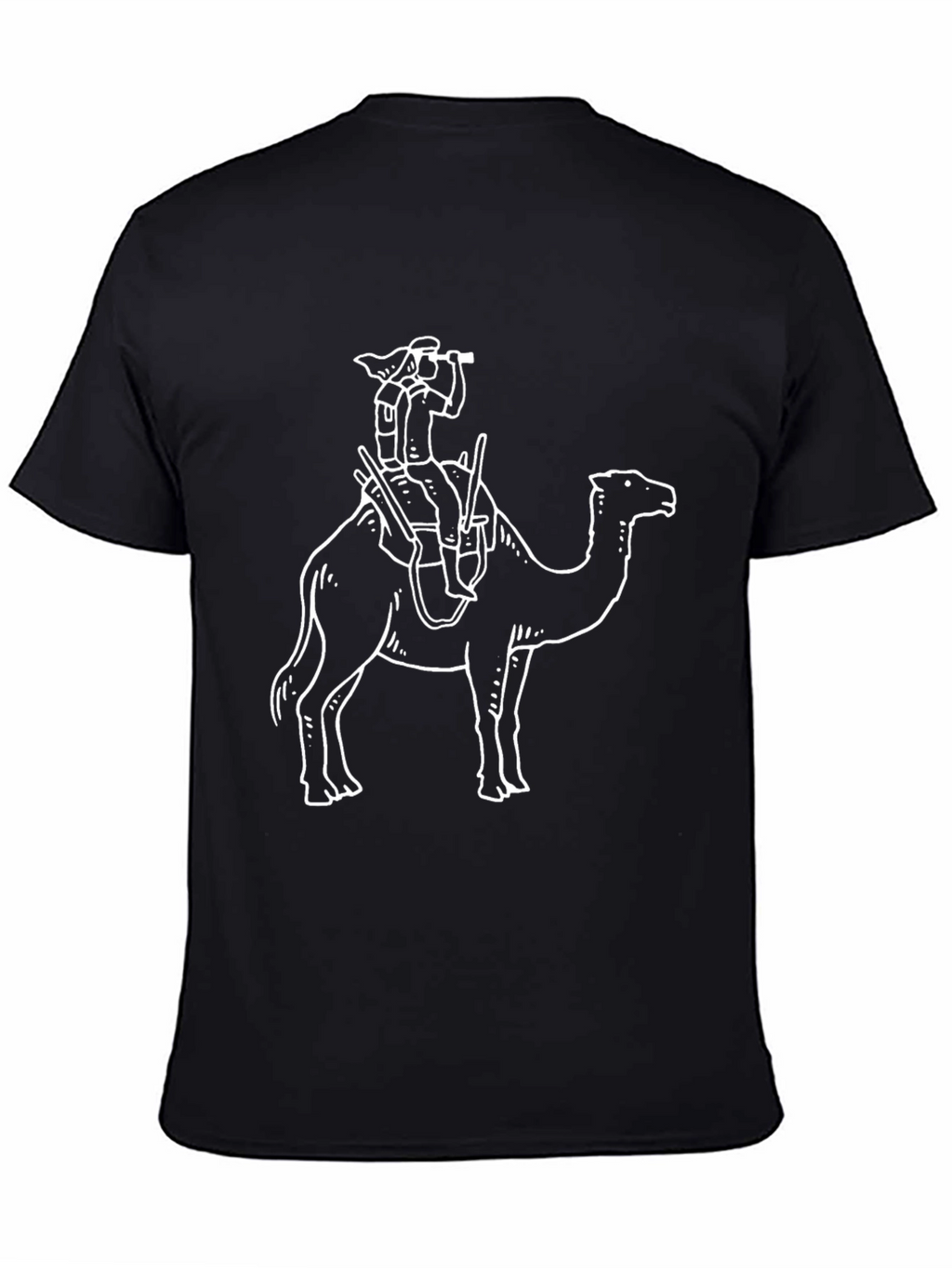 Black T-Shirt with Camel Rider Graphic