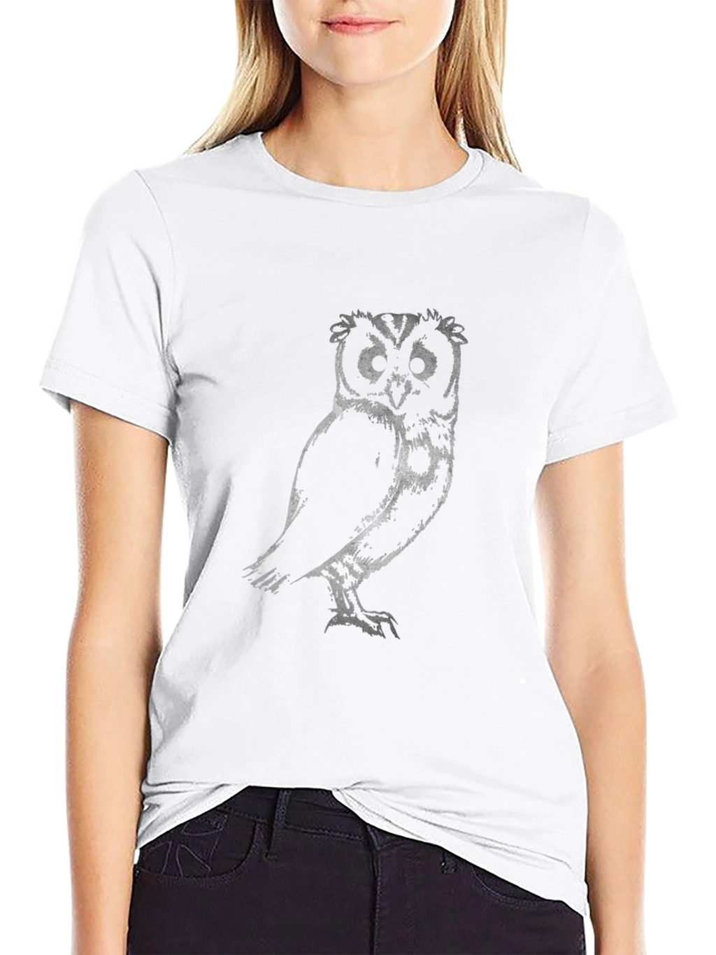 Cool Owl Graphic Print Black T-Shirt
