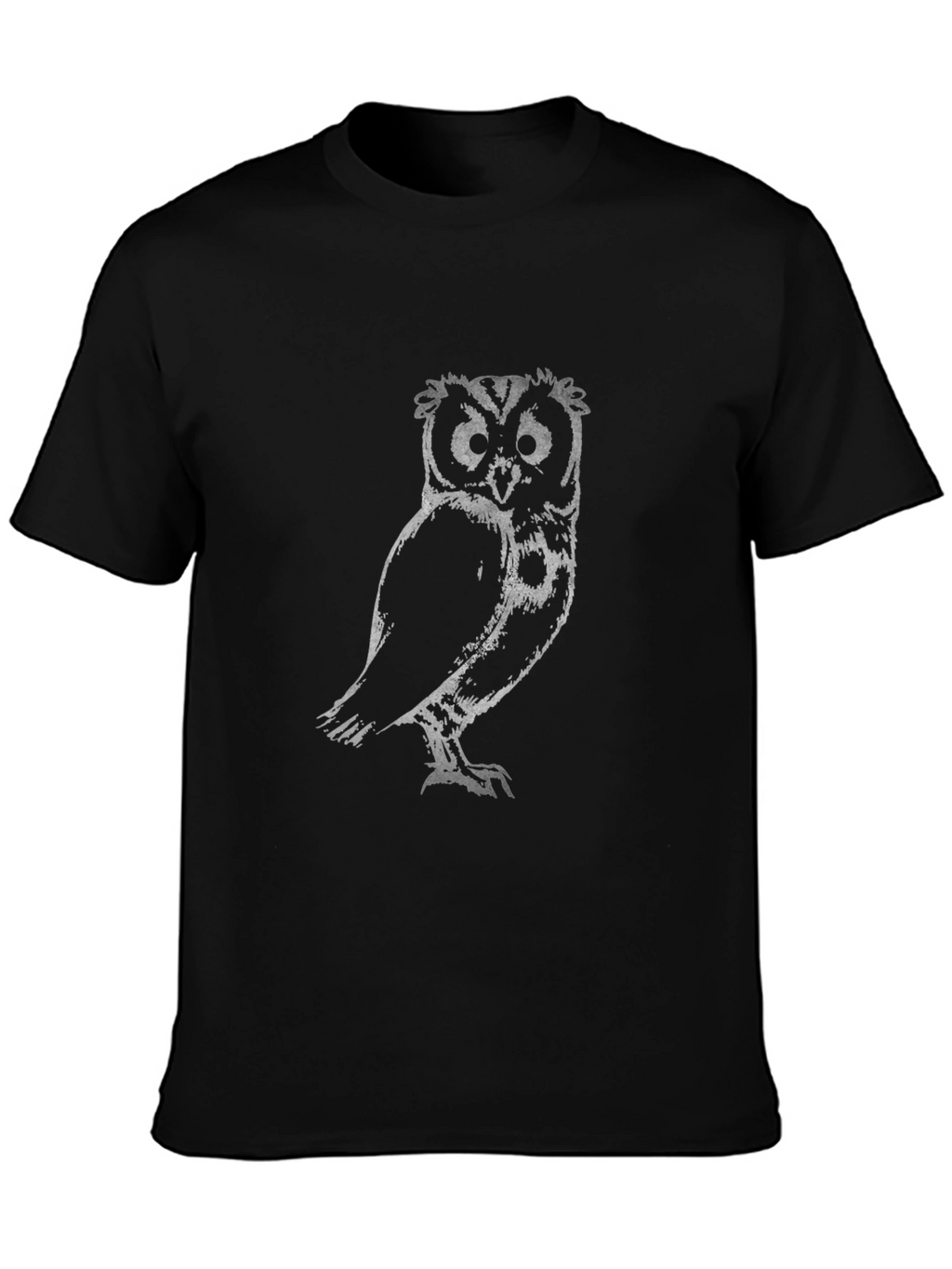 Cool Owl Graphic Print Black T-Shirt