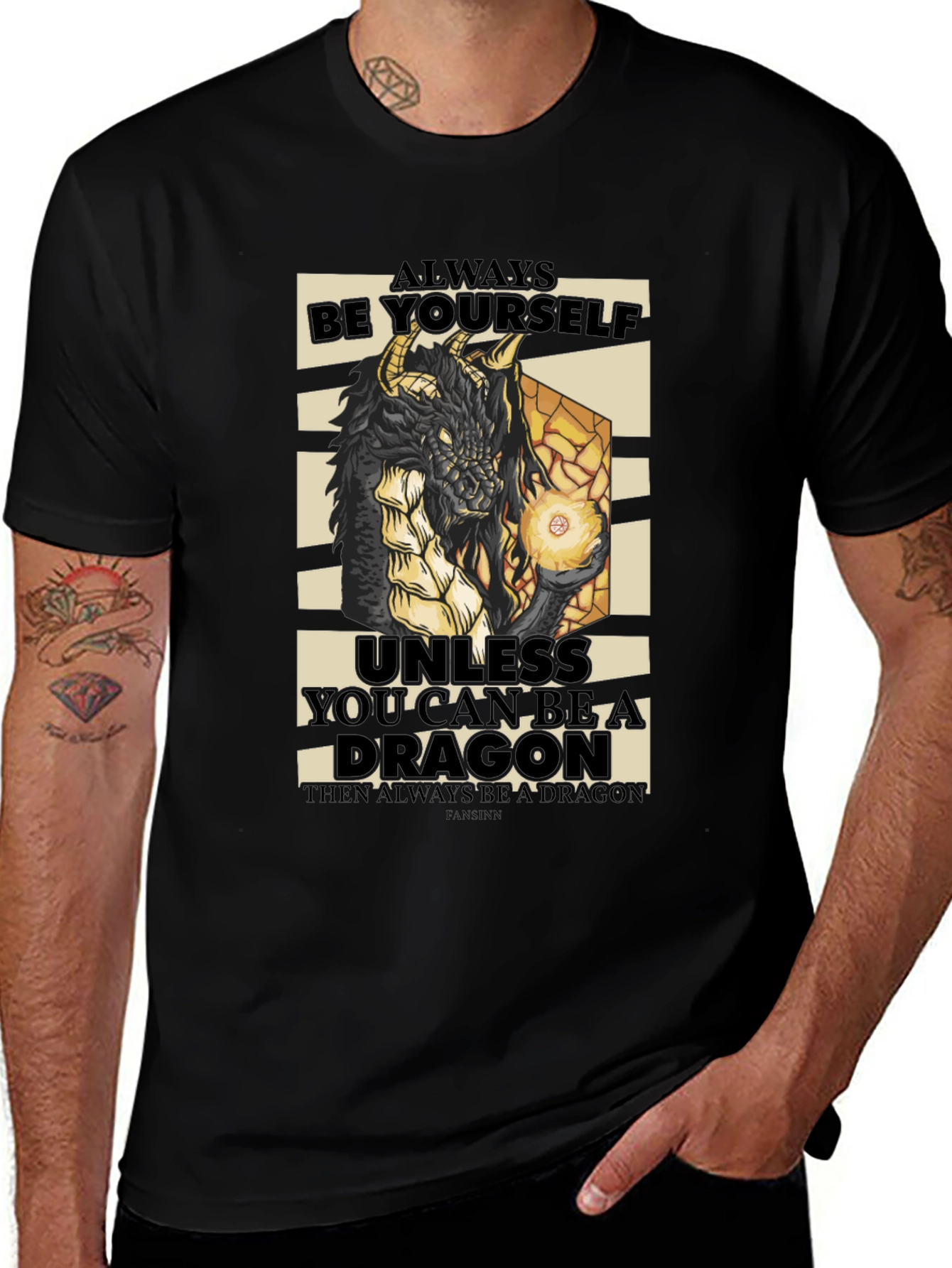 Dragon Graphic Tee - Always Be Yourself T-Shirt