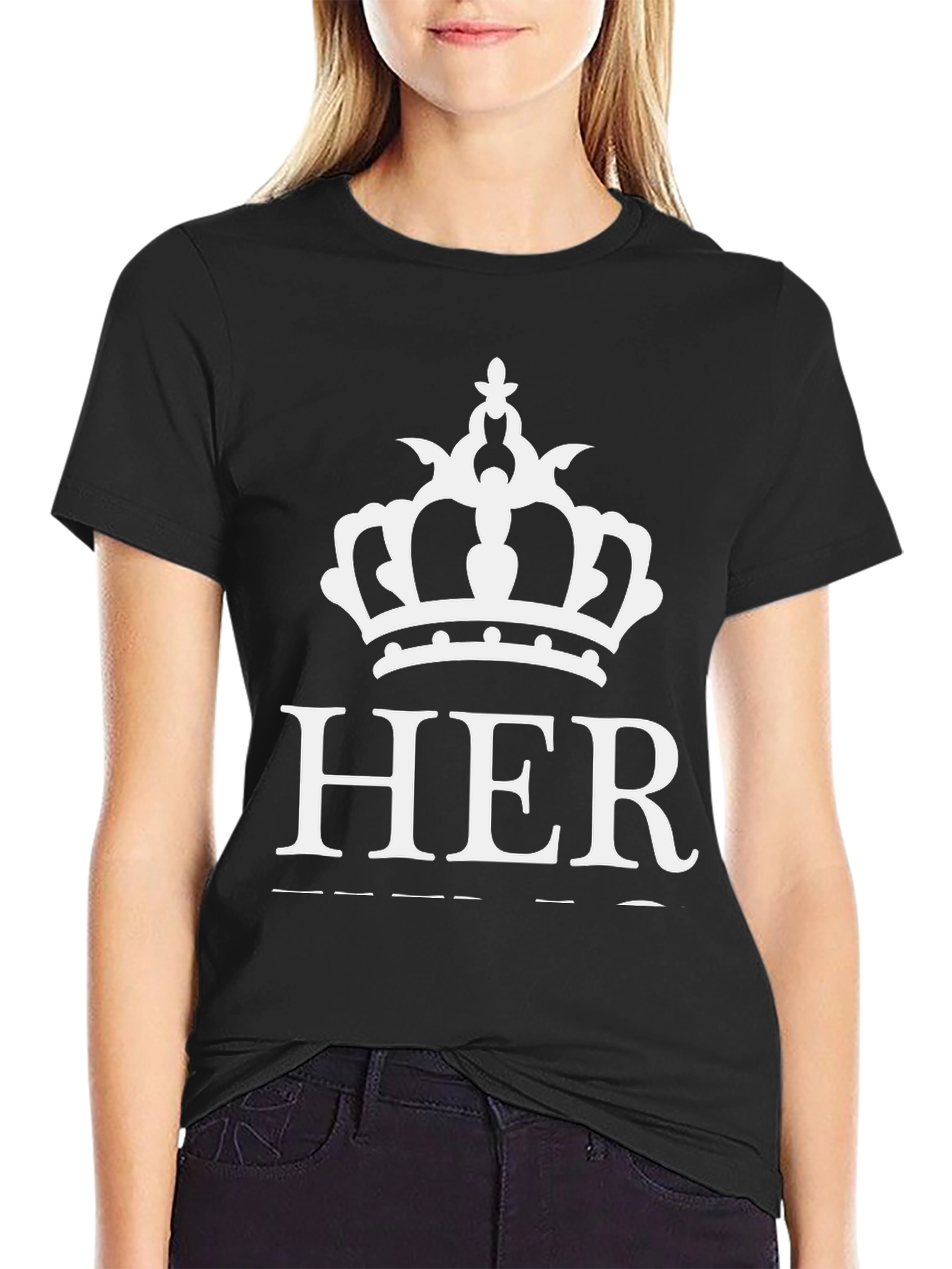 Queens HER Black Graphic Tee for Women