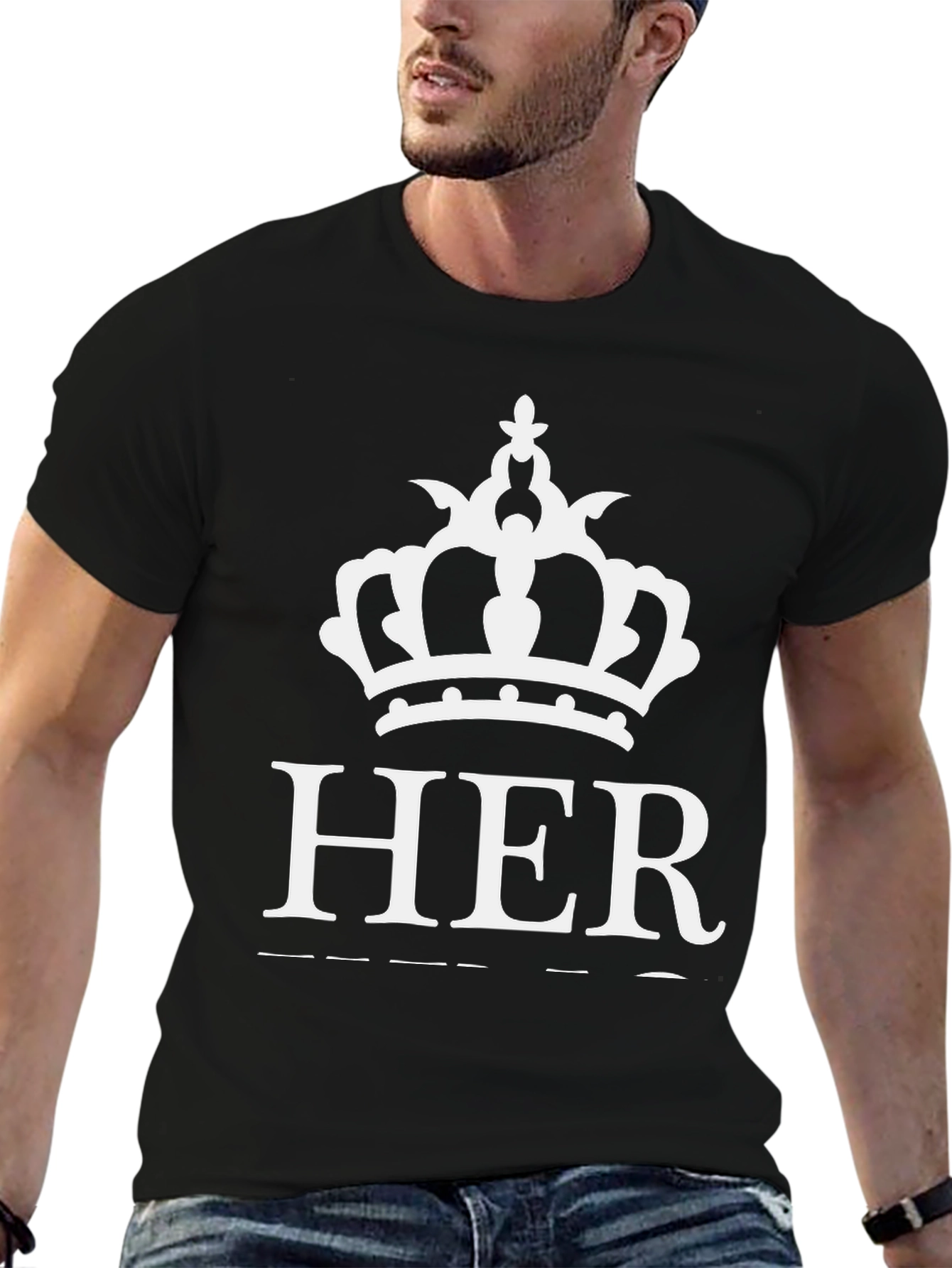 Queens HER Black Graphic Tee for Women