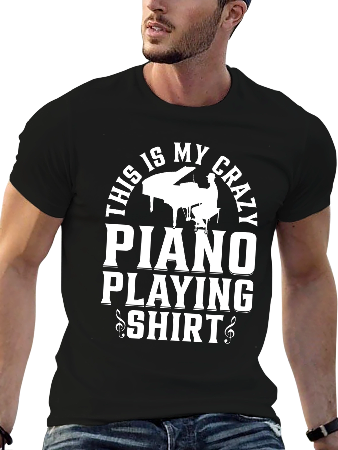 Crazy Piano Playing T-Shirt - Musician Apparel