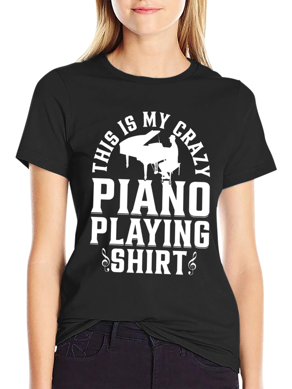 Crazy Piano Playing T-Shirt - Musician Apparel