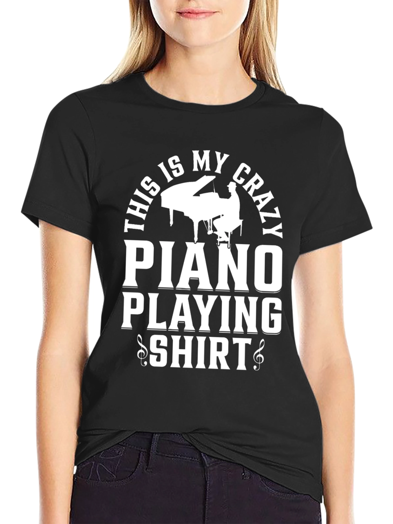 Crazy Piano Playing T-Shirt - Musician Apparel