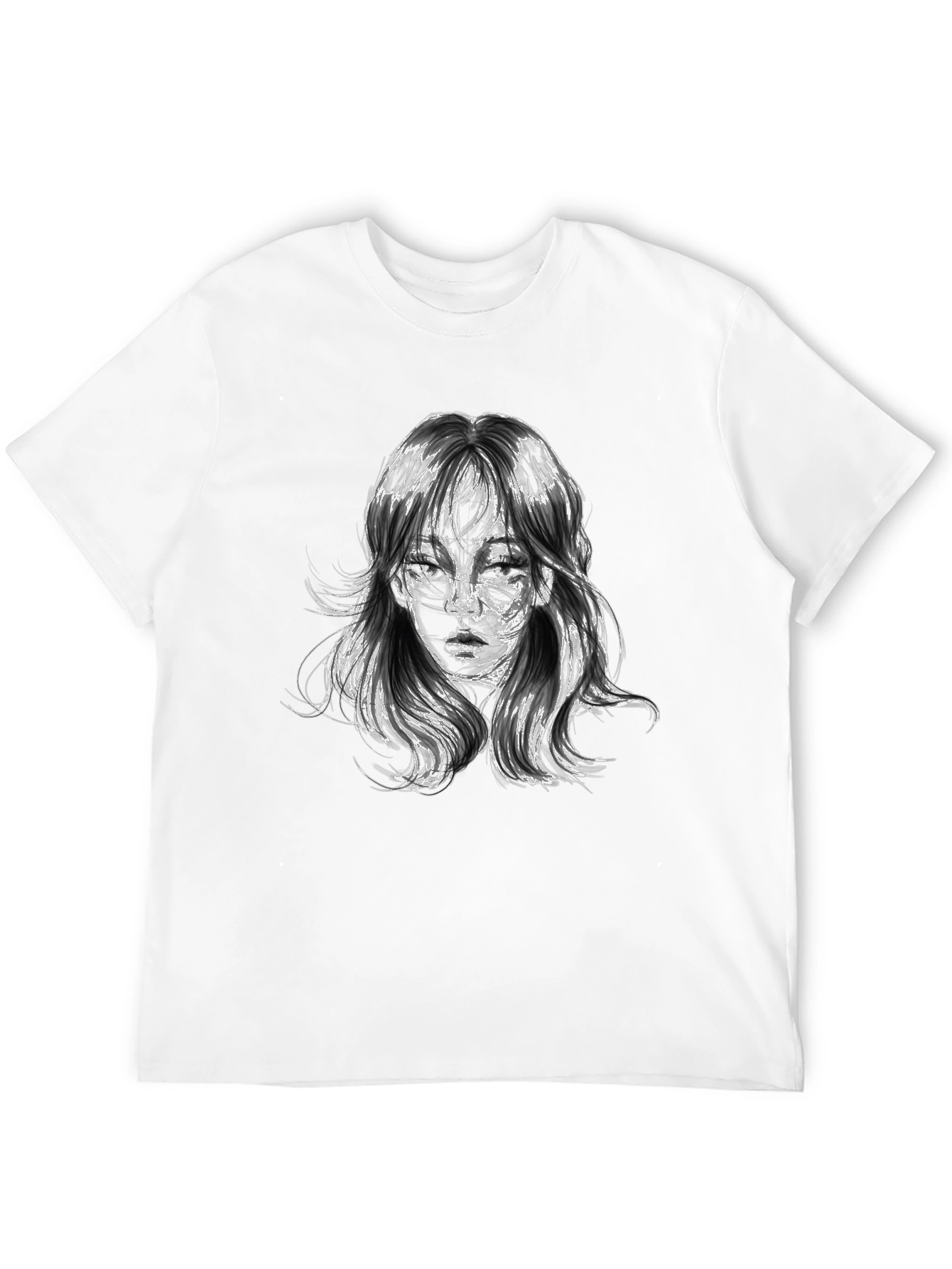 Abstract Portrait Graphic Black T-Shirt
