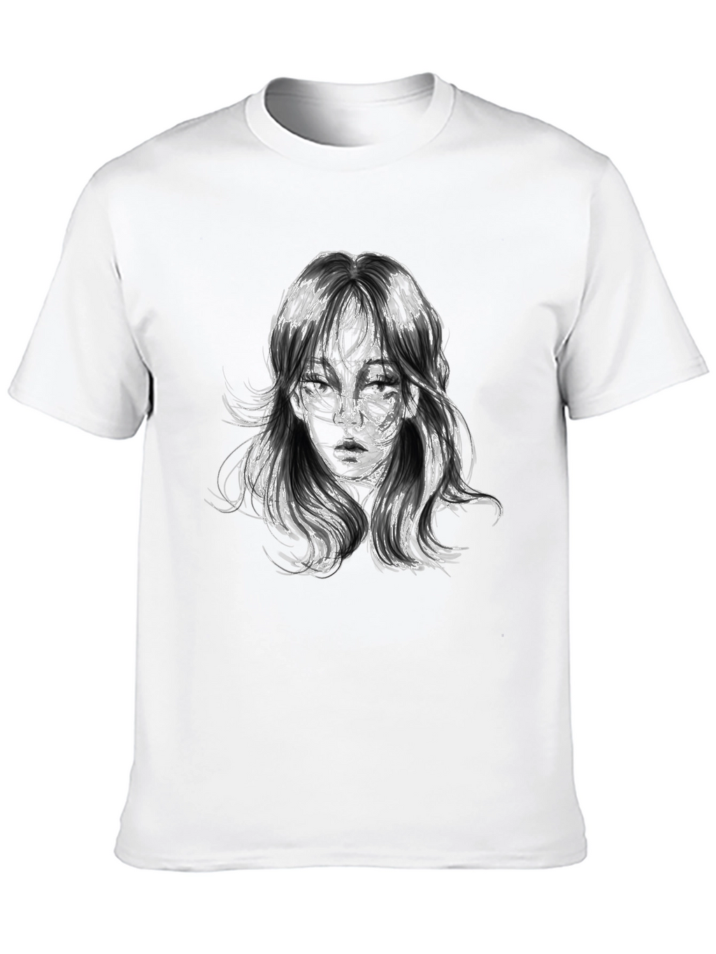 Abstract Portrait Graphic Black T-Shirt