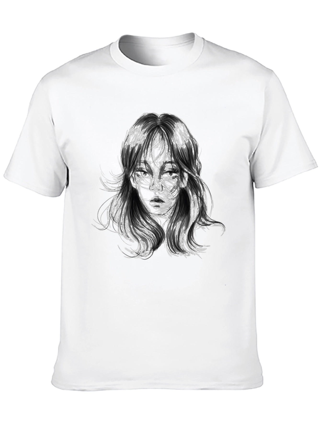 Abstract Portrait Graphic Black T-Shirt