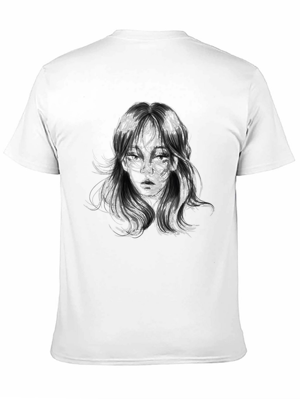 Abstract Portrait Graphic Black T-Shirt