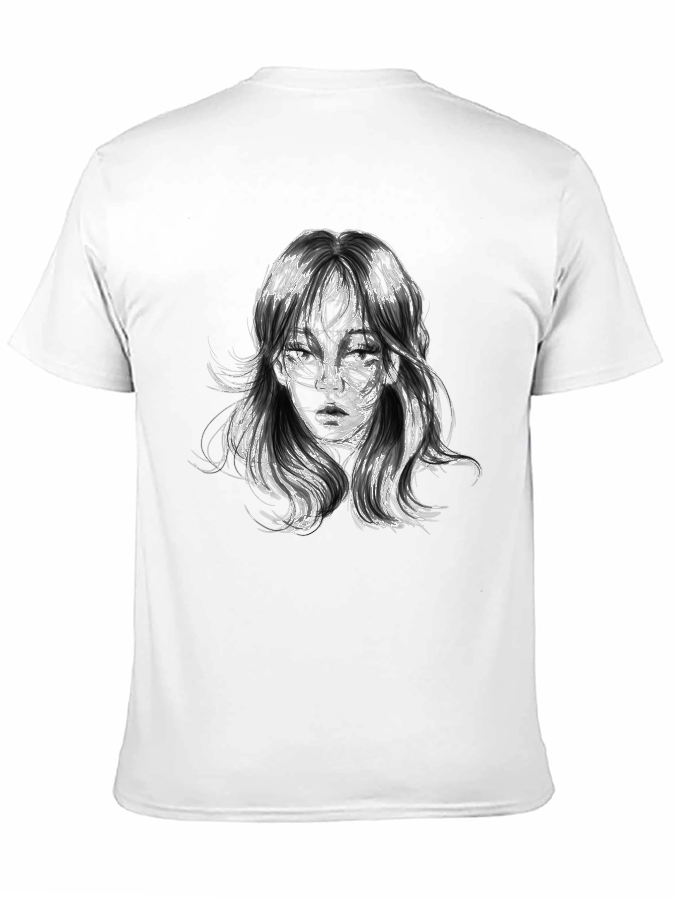 Abstract Portrait Graphic Black T-Shirt