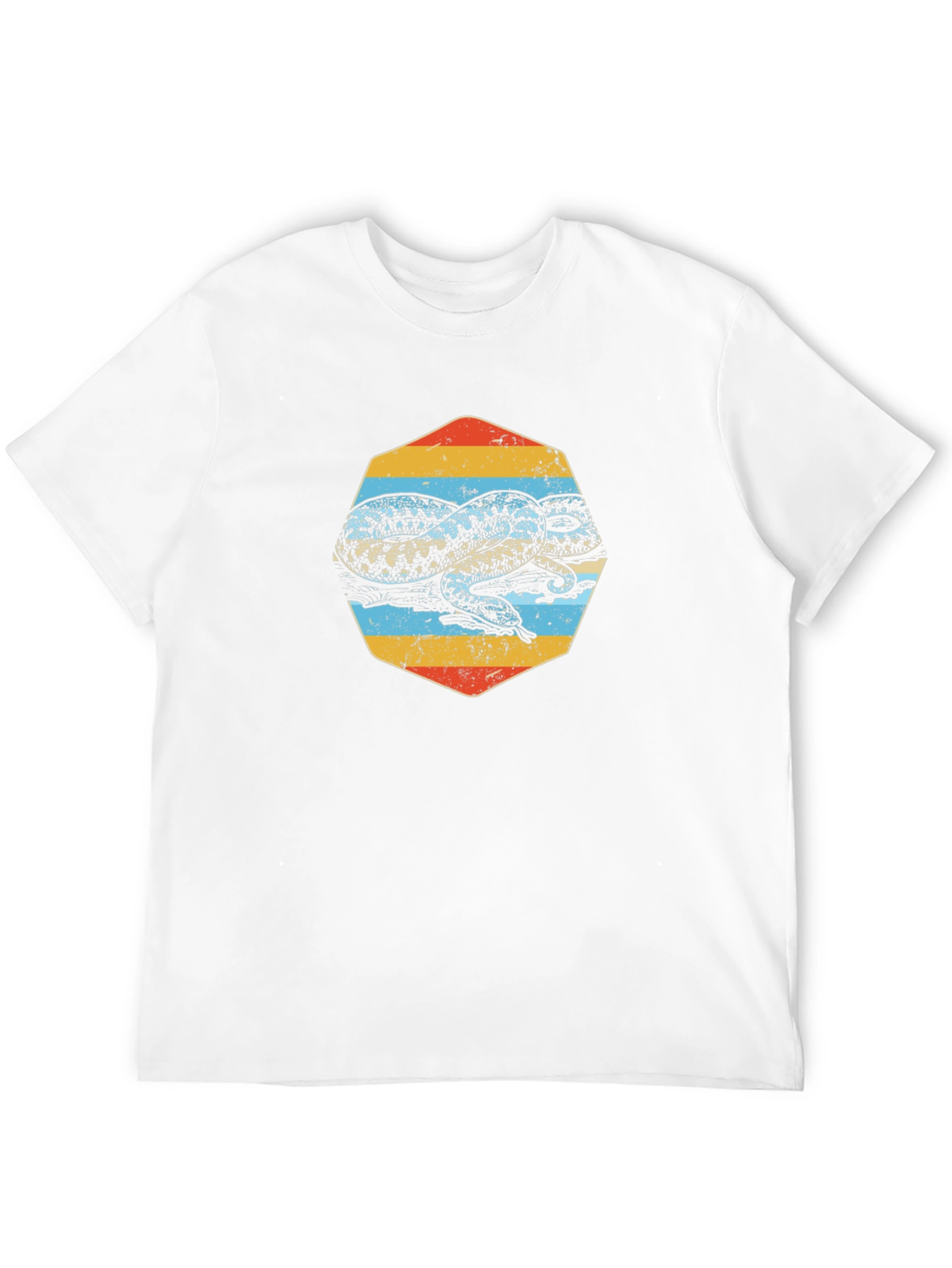 Retro Snake Graphic Tee - Black Cotton T-Shirt