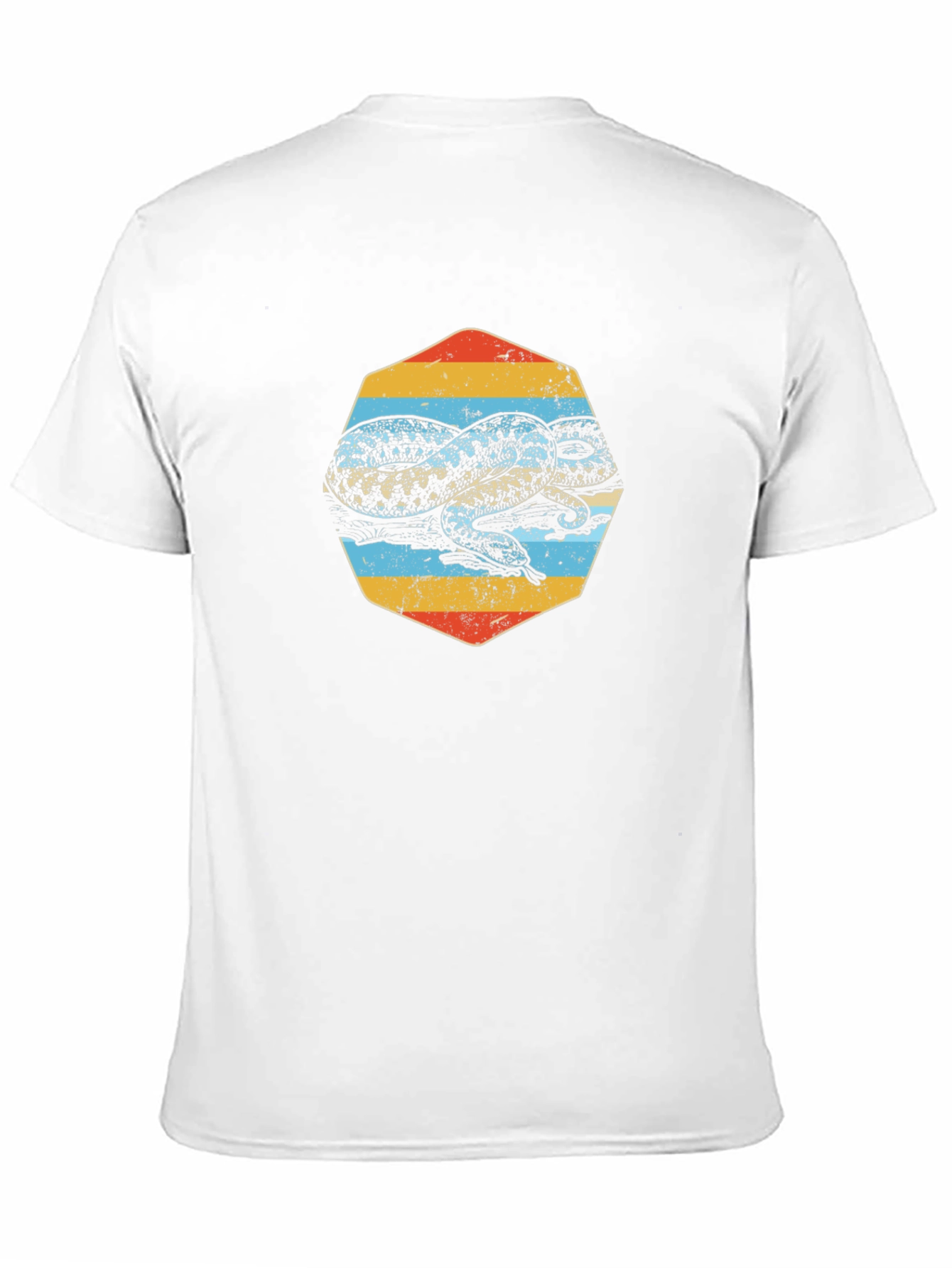 Retro Snake Graphic Tee - Black Cotton T-Shirt