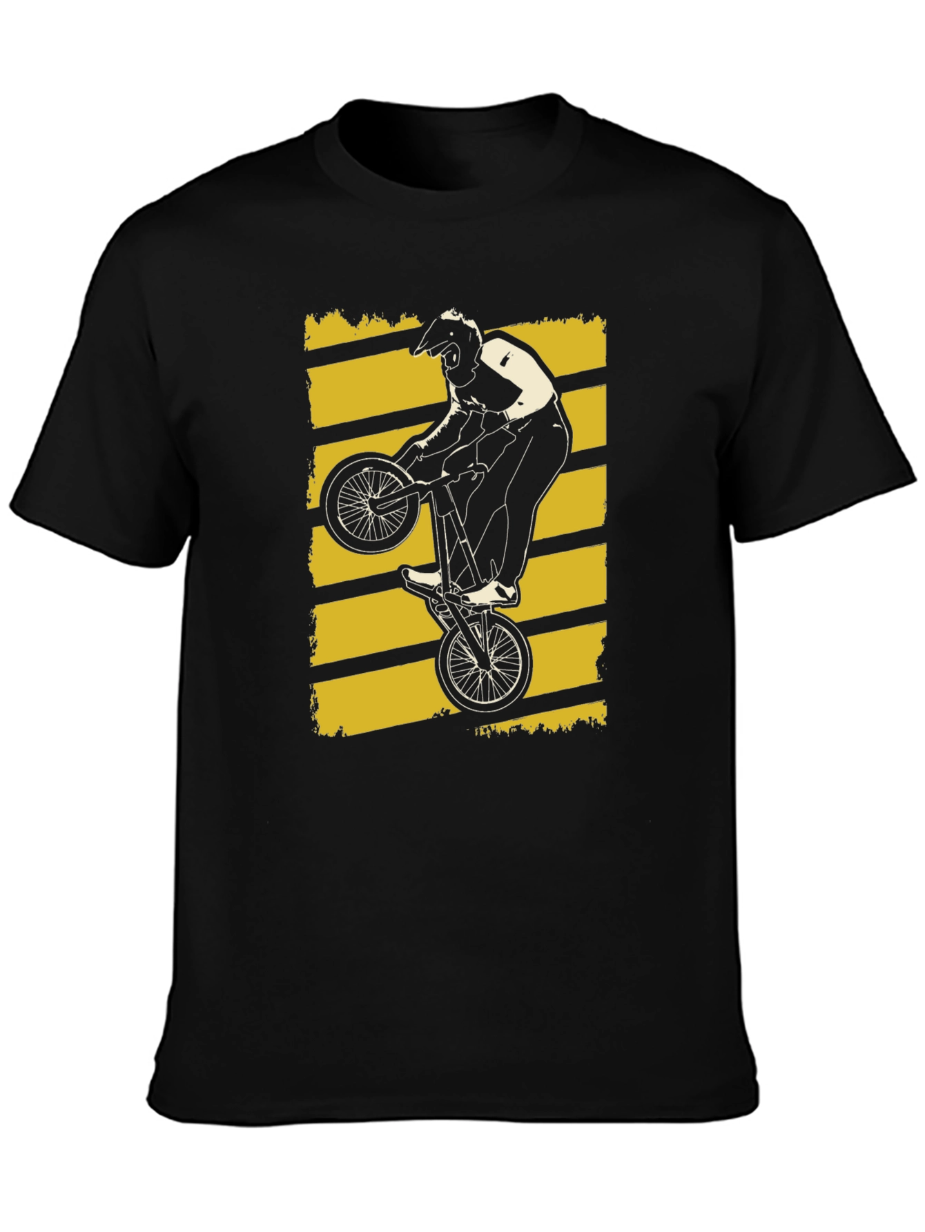 BMX Rider Graphic Tee - Black Cotton T-Shirt